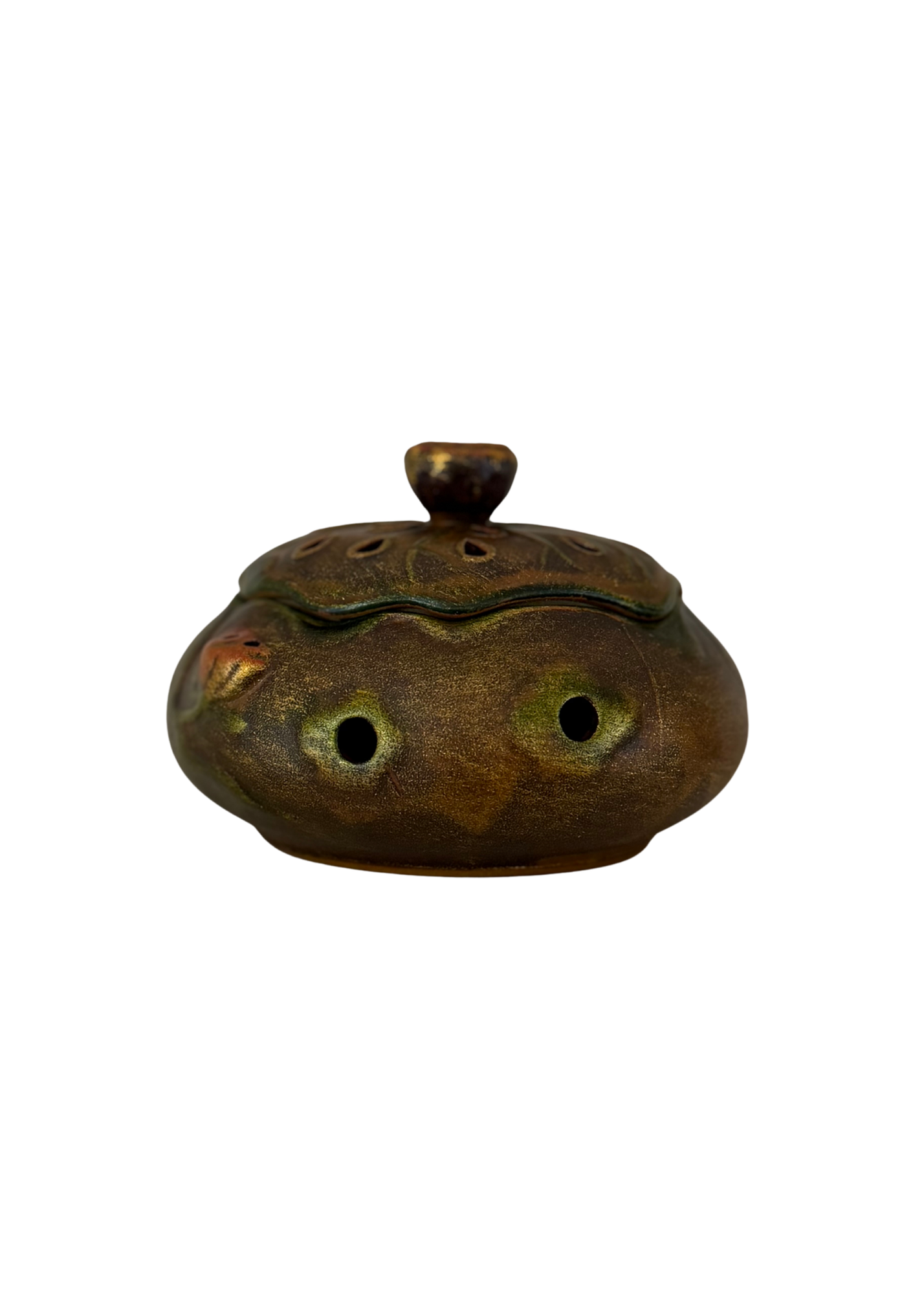 Green Lotus Ceramic Incense Holder