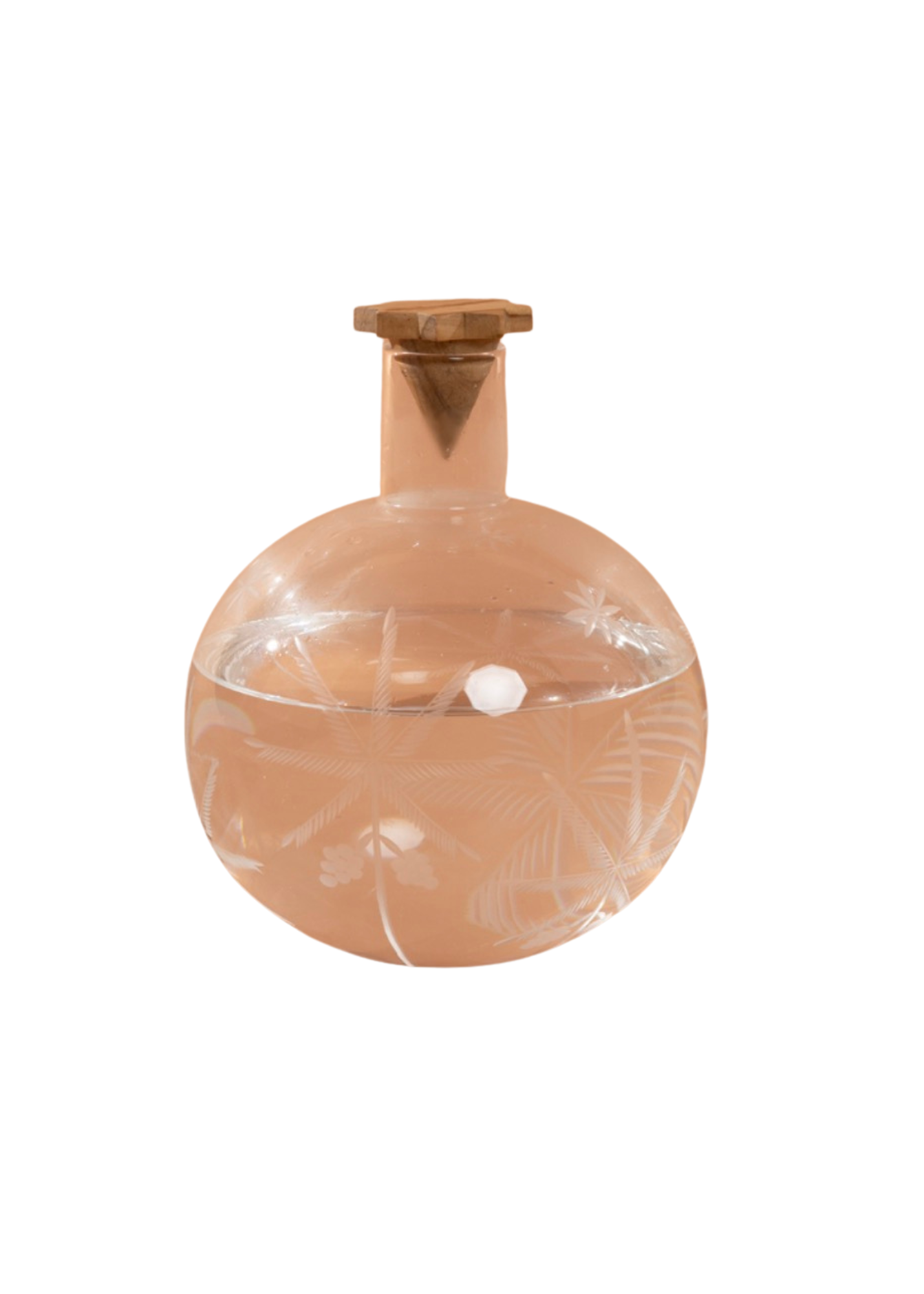 Palm Etched Glass Carafe