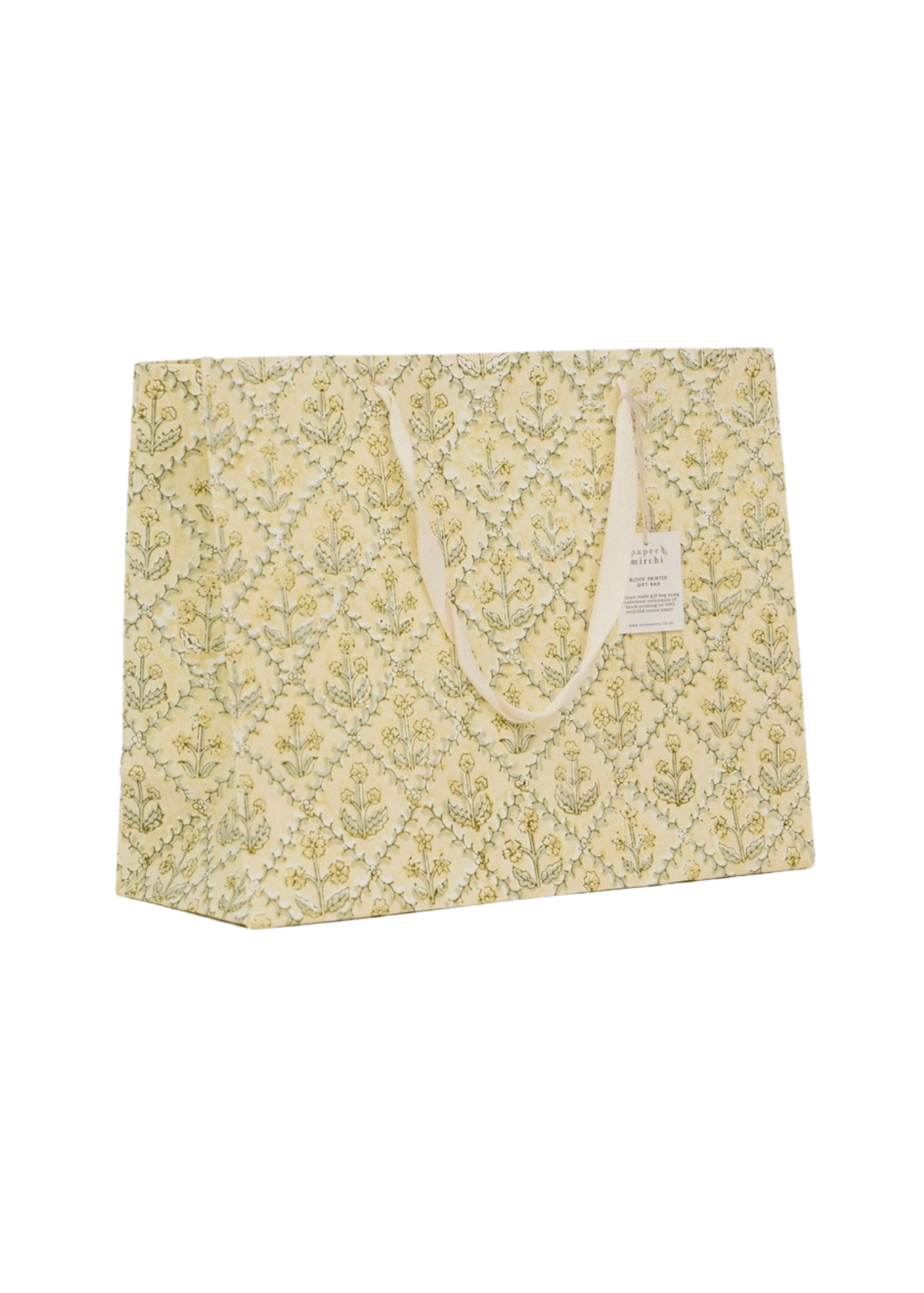 Floral Lattice Buttercream Large Gift Bag
