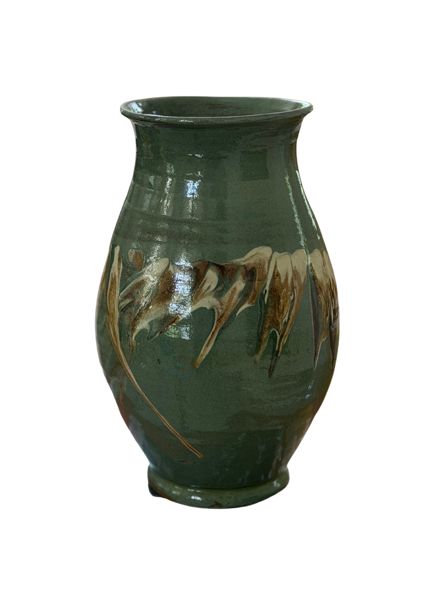 Forest Green Drip Glaze Vase