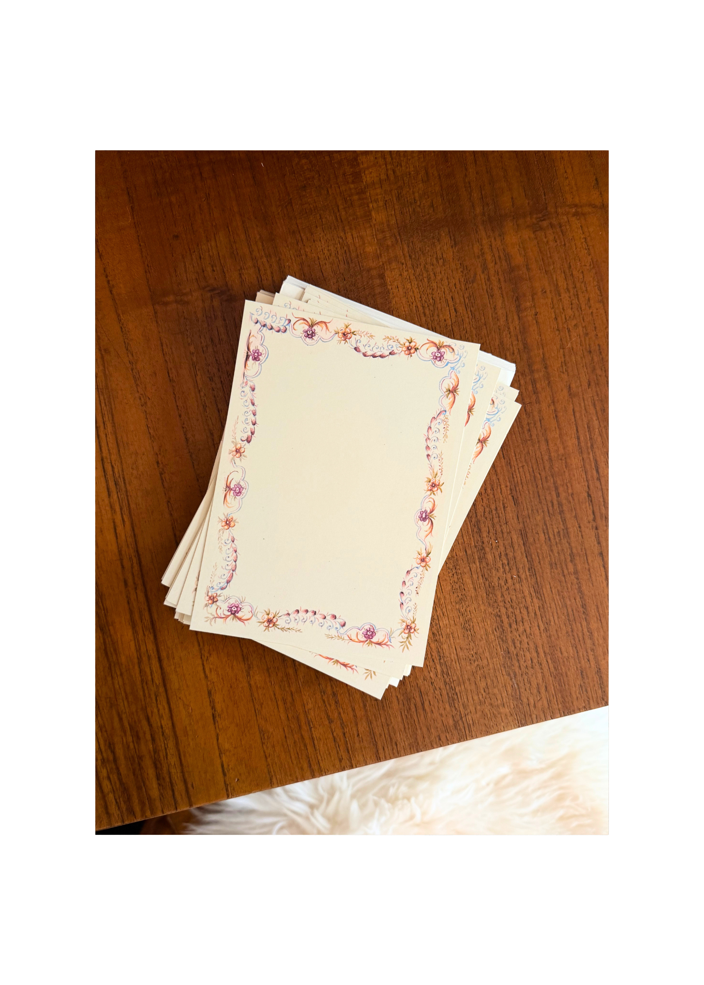 Sunset Floral Border Menu Stationery Set