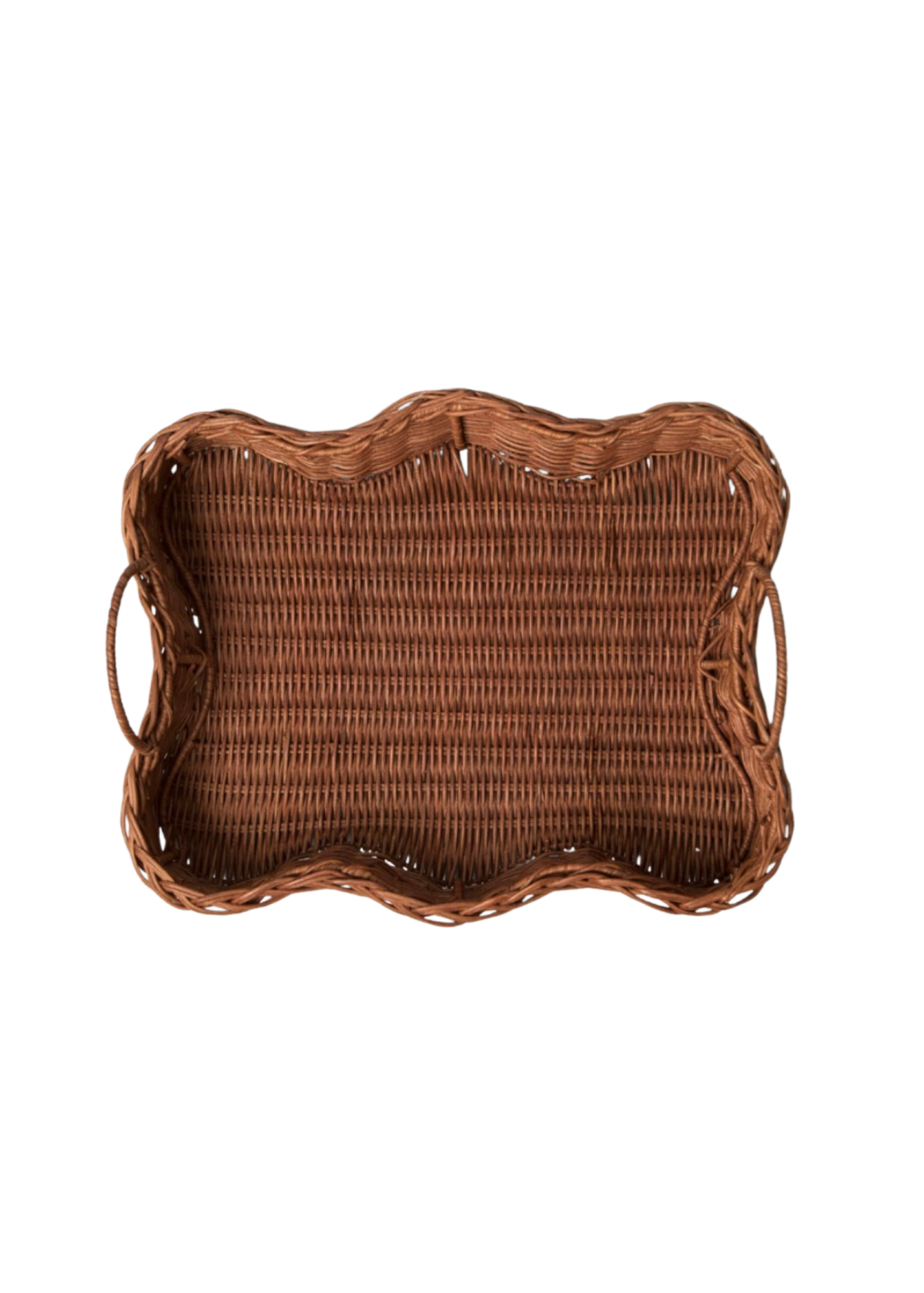Scalloped Rattan Tray
