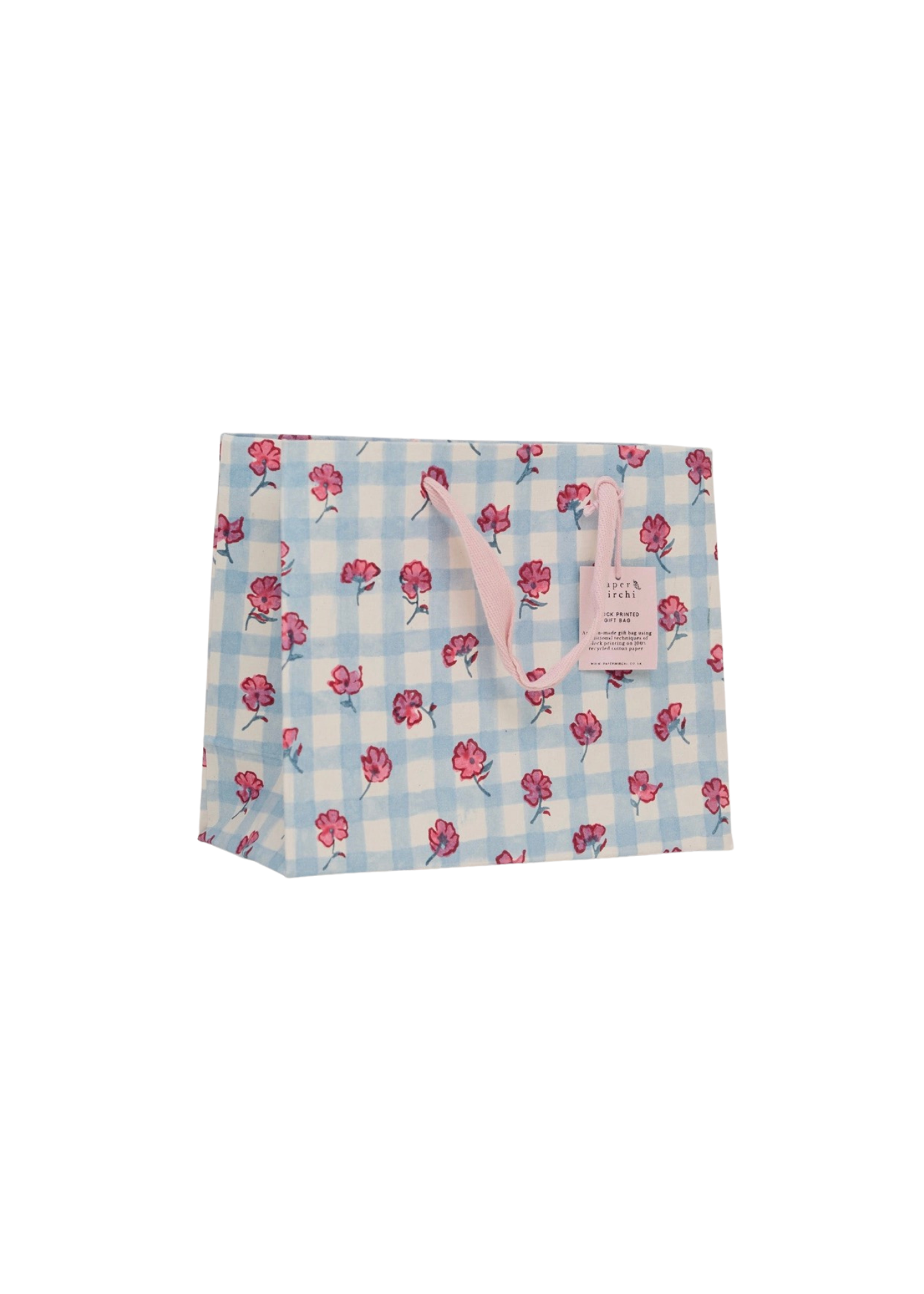 Gingham Pink Sorbet Medium Gift Bag