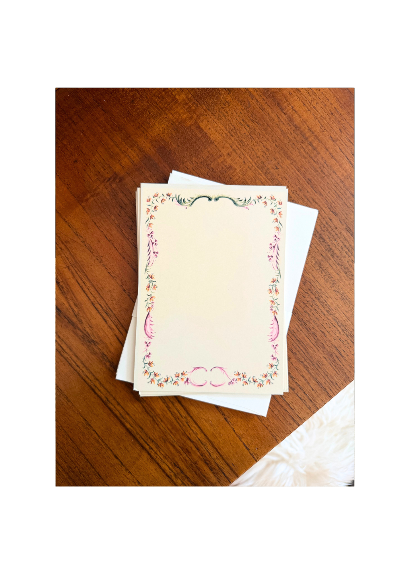 Garden Scroll Frame Menu Stationery Set