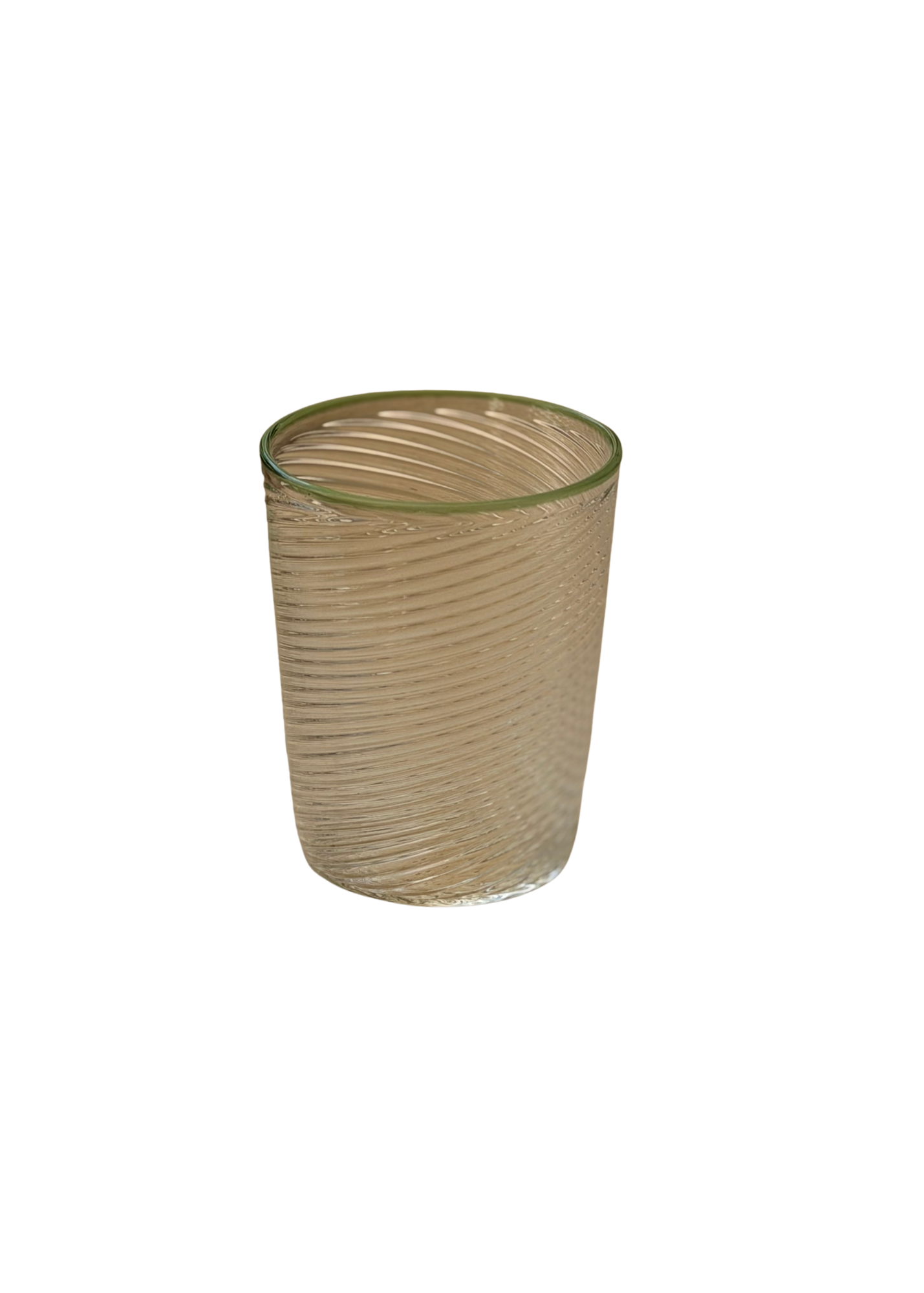 Emerald Rim Hand-Blown Water Glass-  Set of 6