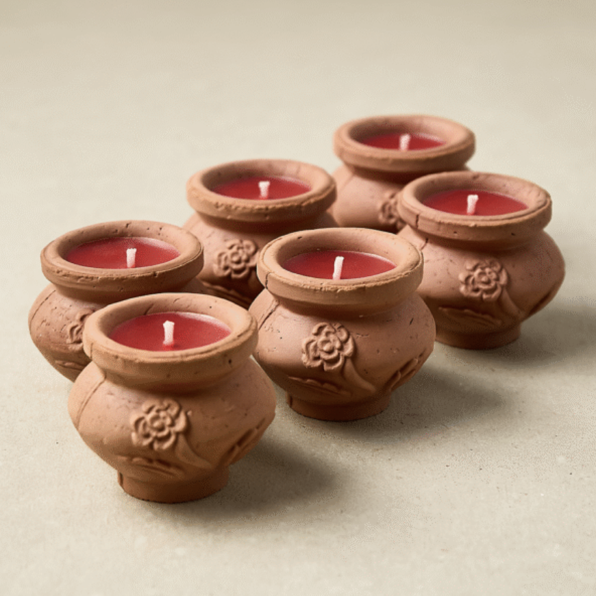 Rose Diya- Box of 6