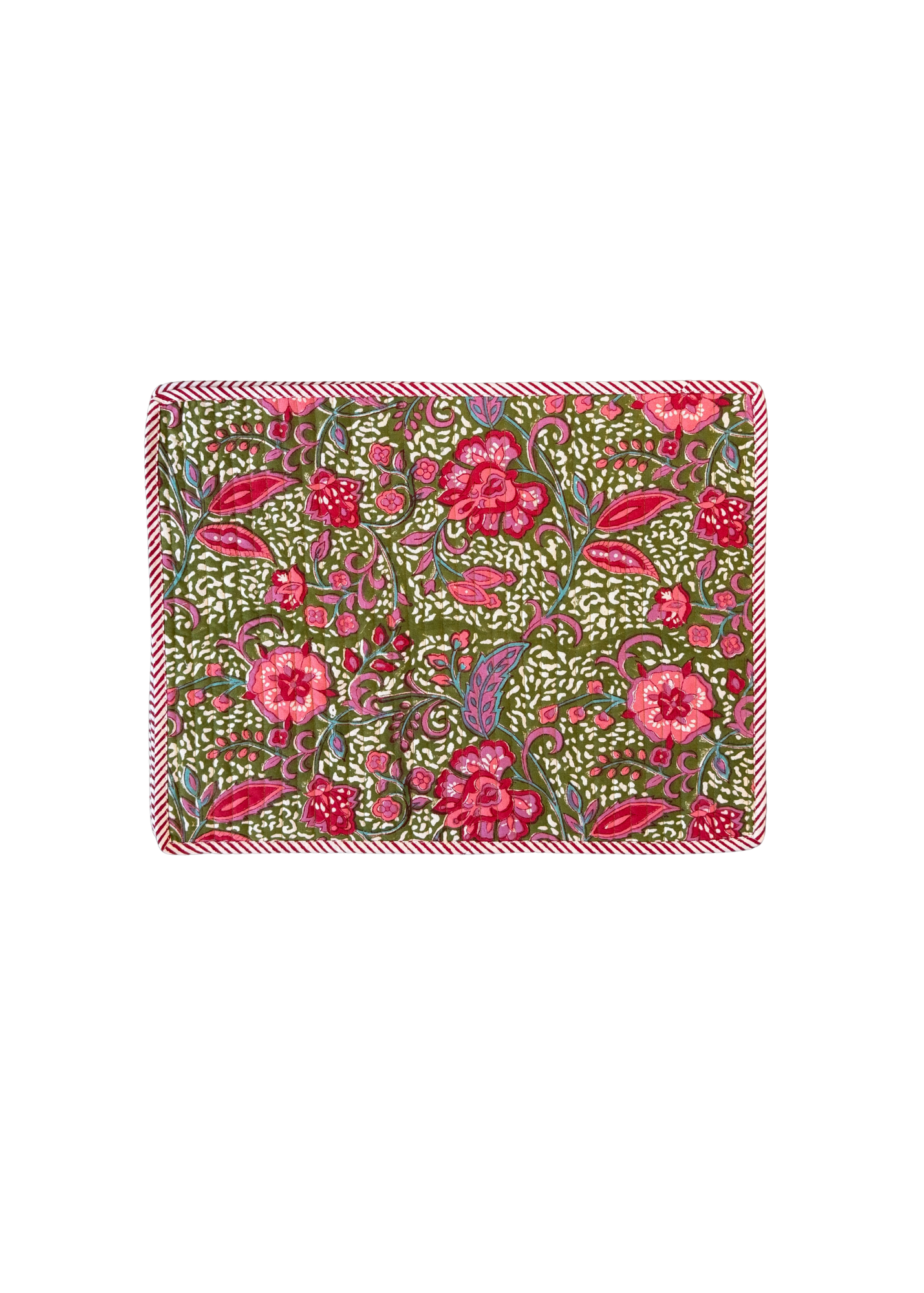 Red Bloom Quilted Placemat