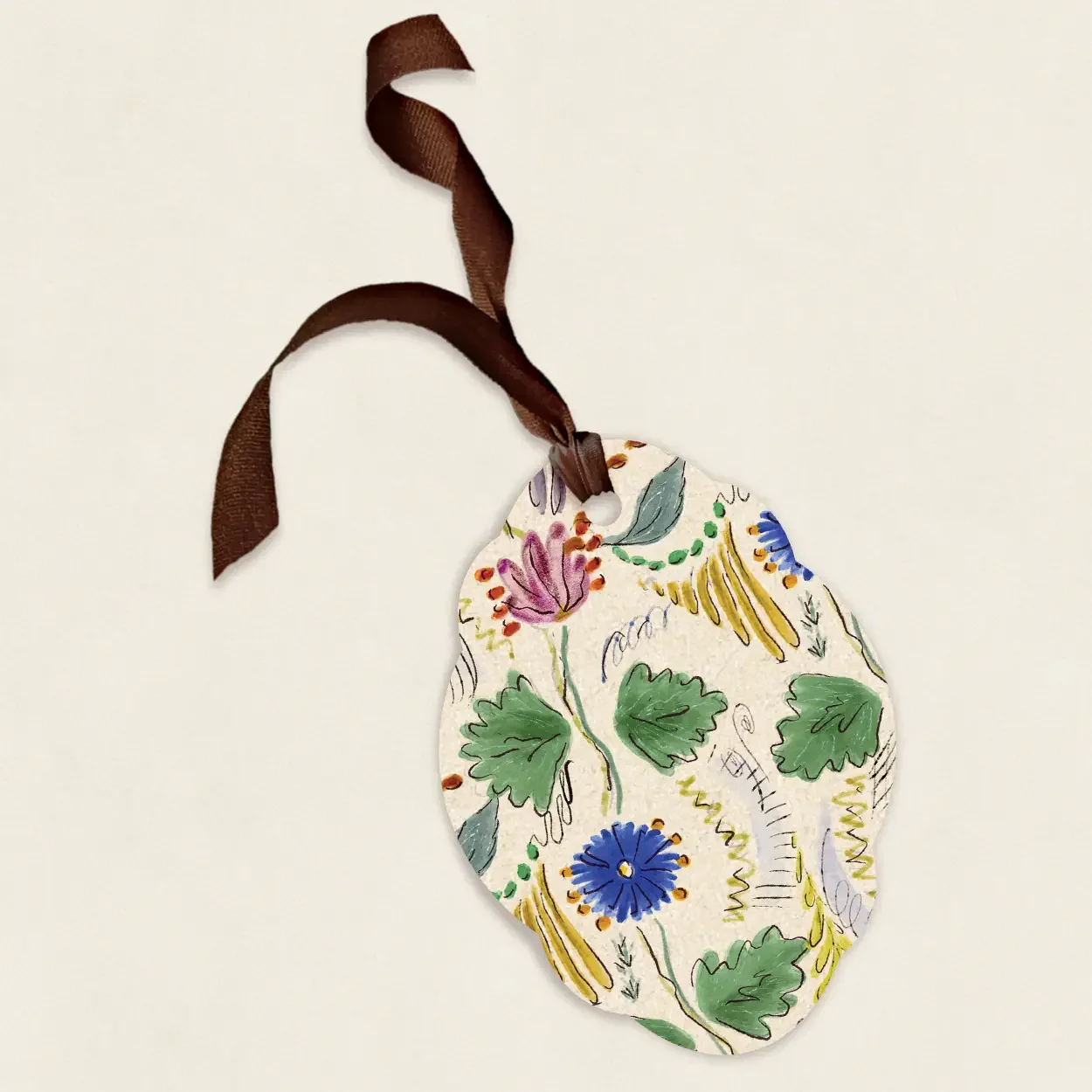 Delft Flower Silk Ribbon Gift Tags – Set of 4