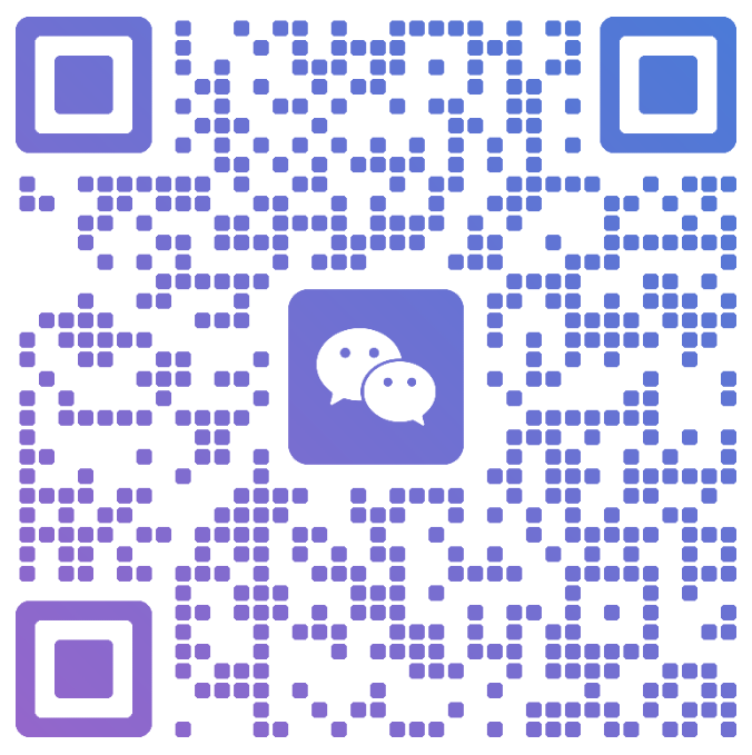 WeChat logo with a purple background and code pattern surrounding the icon of two speech bubbles.
