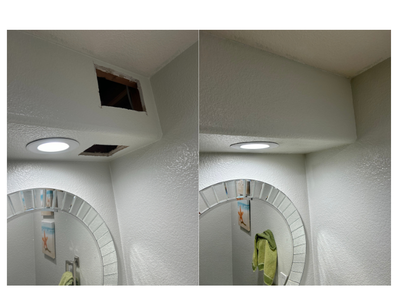 Drywall patch repaired and textured in San Diego