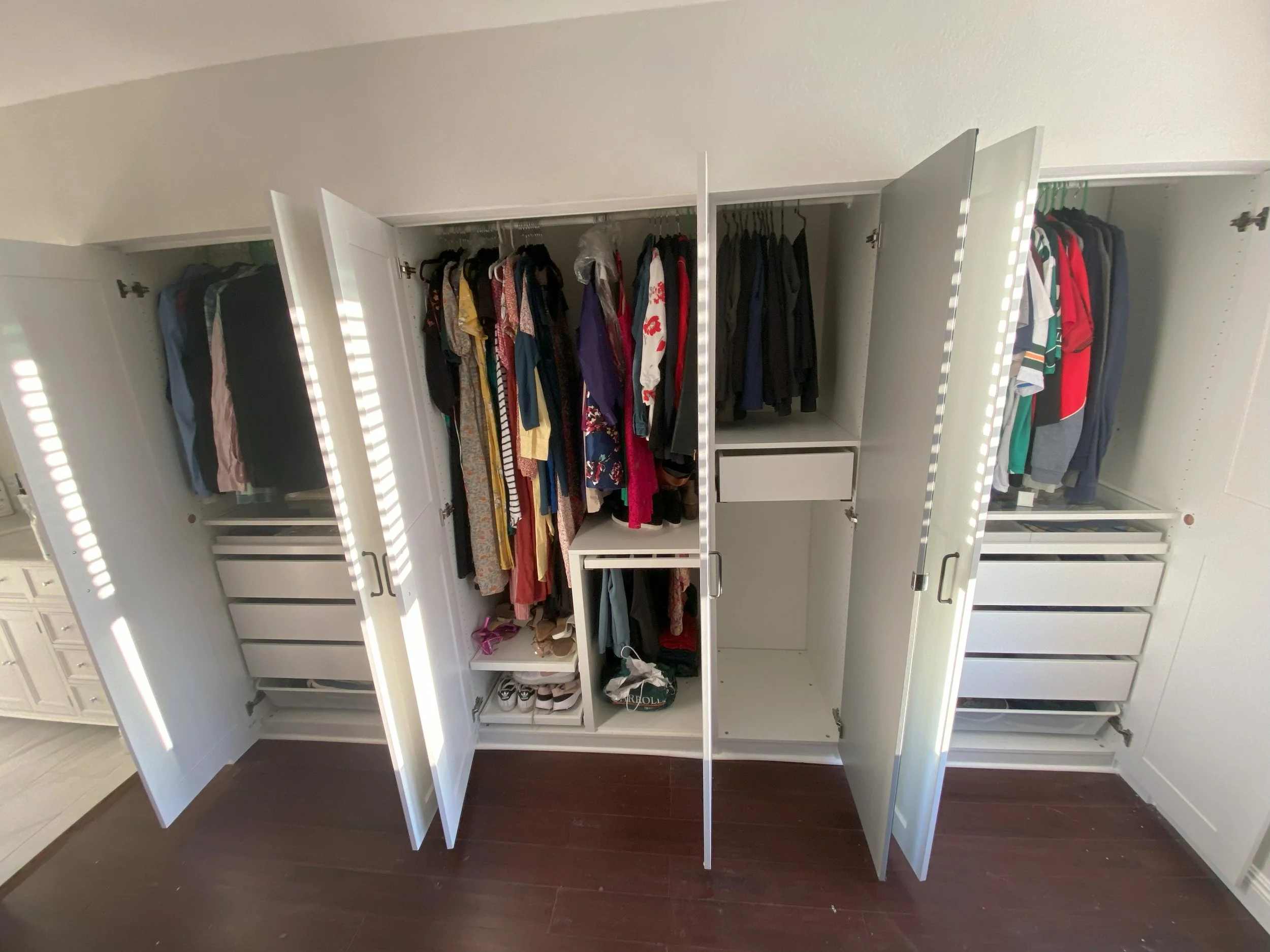 New shelves and cabinet installed in closet in San Diego
