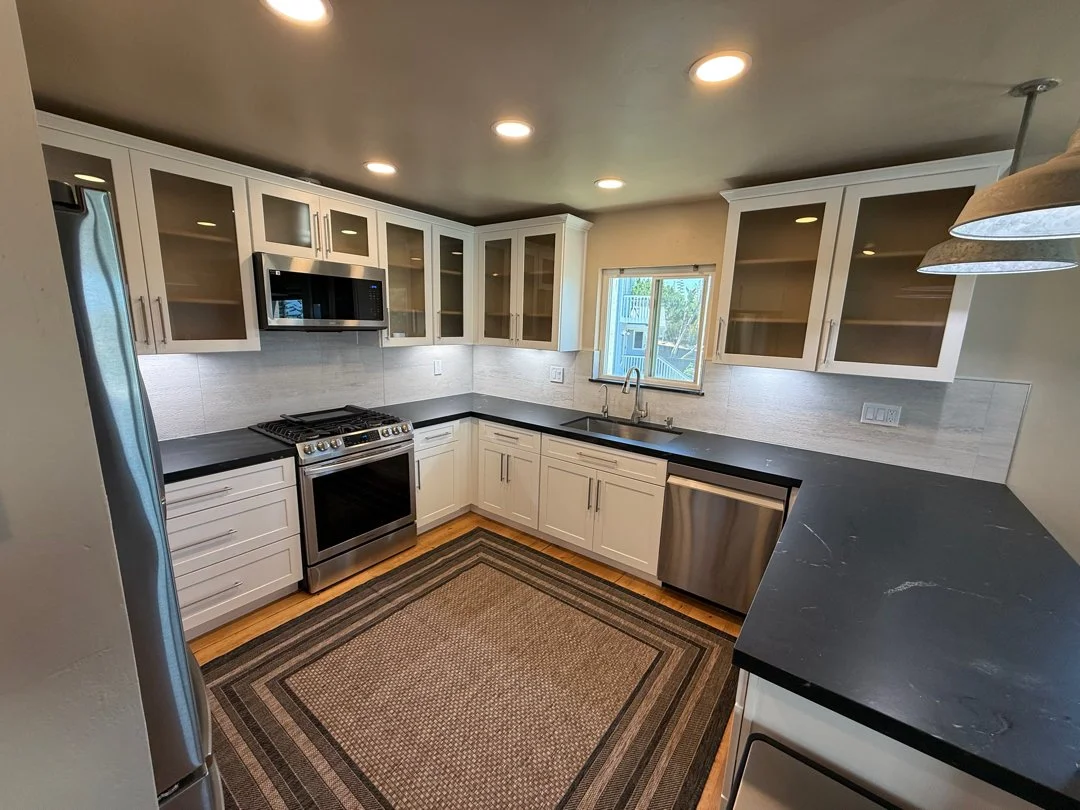 new cabinets and countertops, remodeled kitchen in San Diego