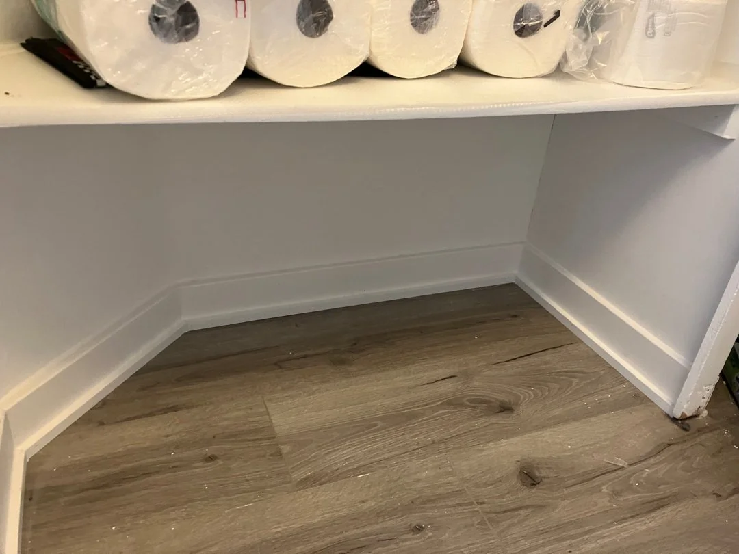 baseboard professionally installed and finished by HUGE Handyman in San Diego home