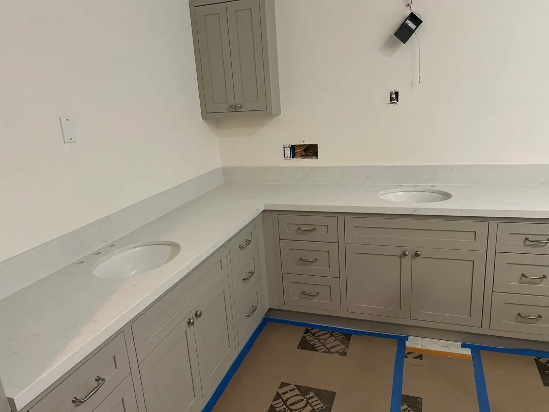 Quartzite bathroom countertop installed by HUGE Handyman in San Diego
