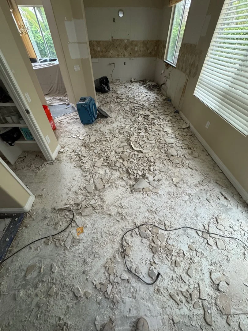 floor tile demo by HUGE Handyman in San Diego