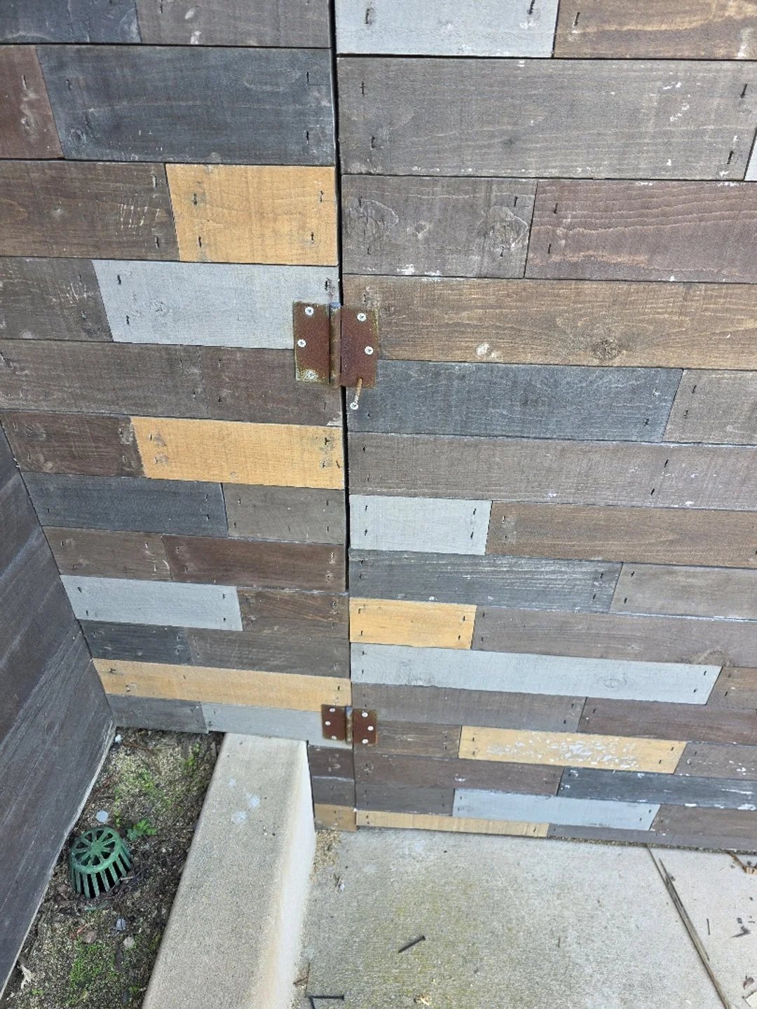 old rusted gate hinge in San Diego home