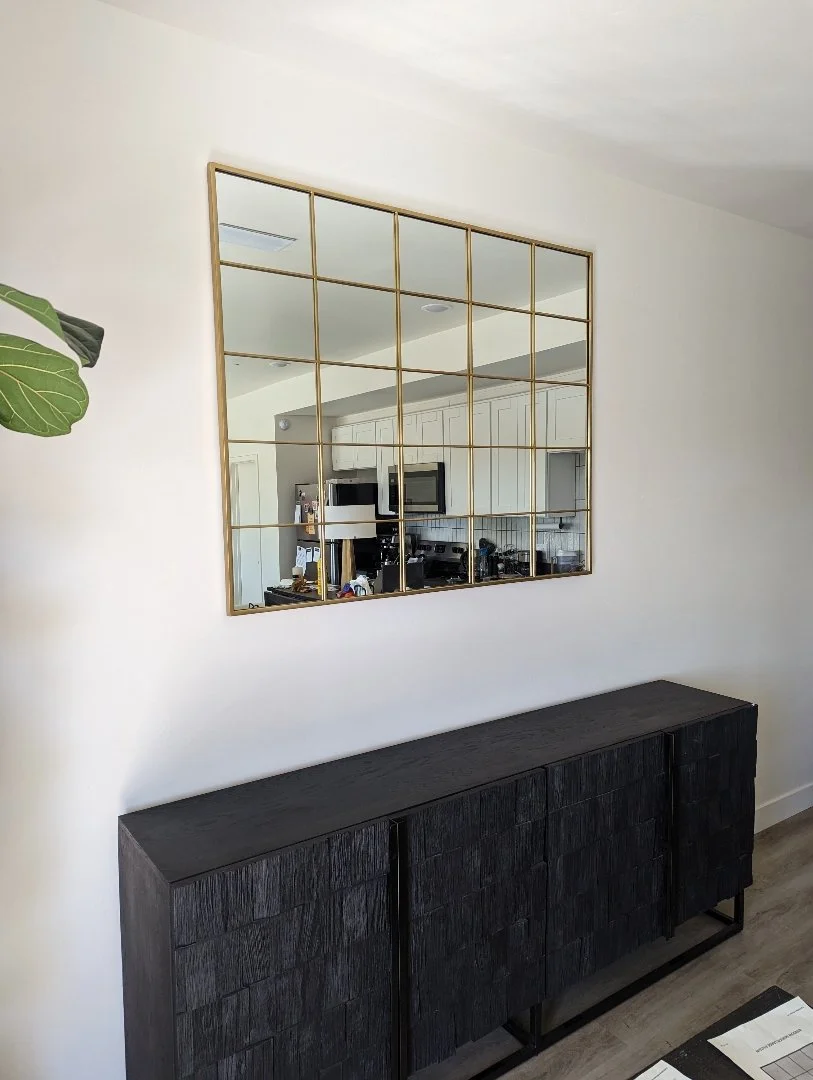 mirror professionally hung by HUGE Handyman in San Diego