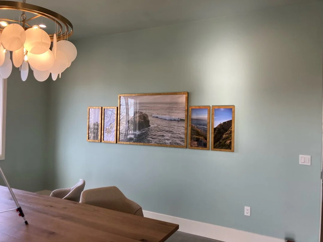 art frames professionally hung by HUGE Handyman in San Diego home