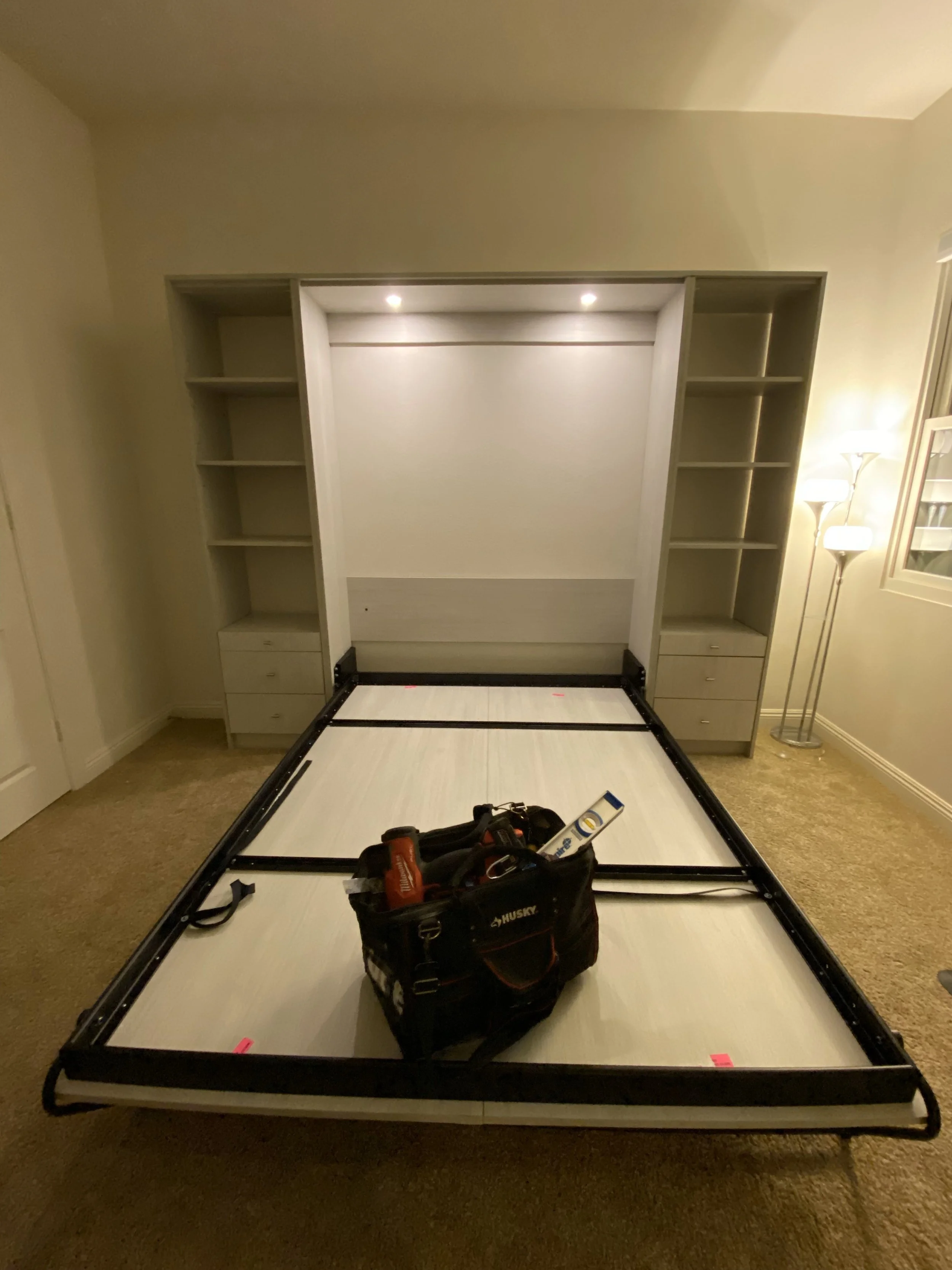 murphy bed with cabinets assembled by HUGE Handyman in San Diego