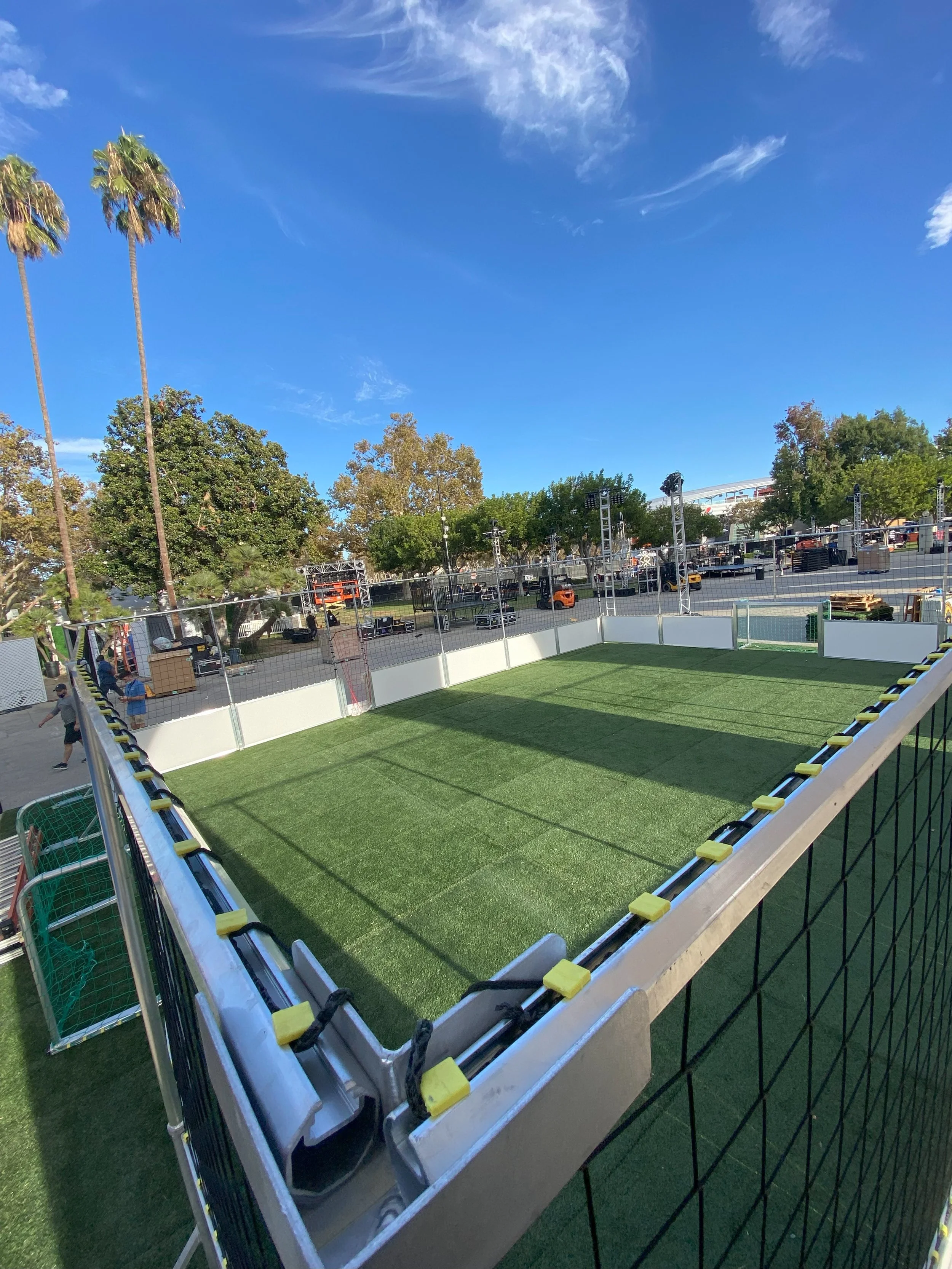 mobile soccer field professionally assembled by HUGE Handyman in San Diego
