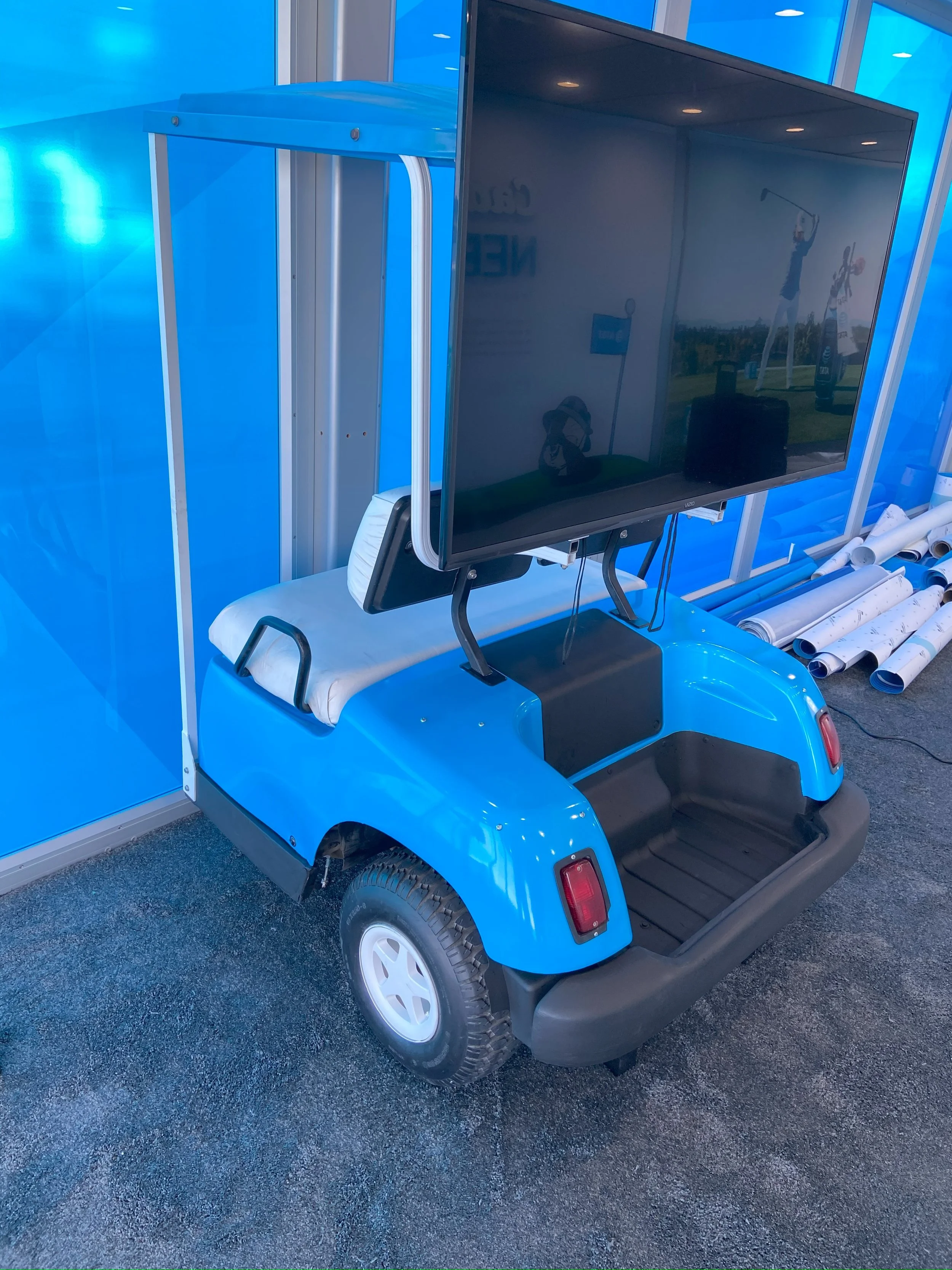 TV mount on golf cart assembled by HUGE Handyman in San Diego