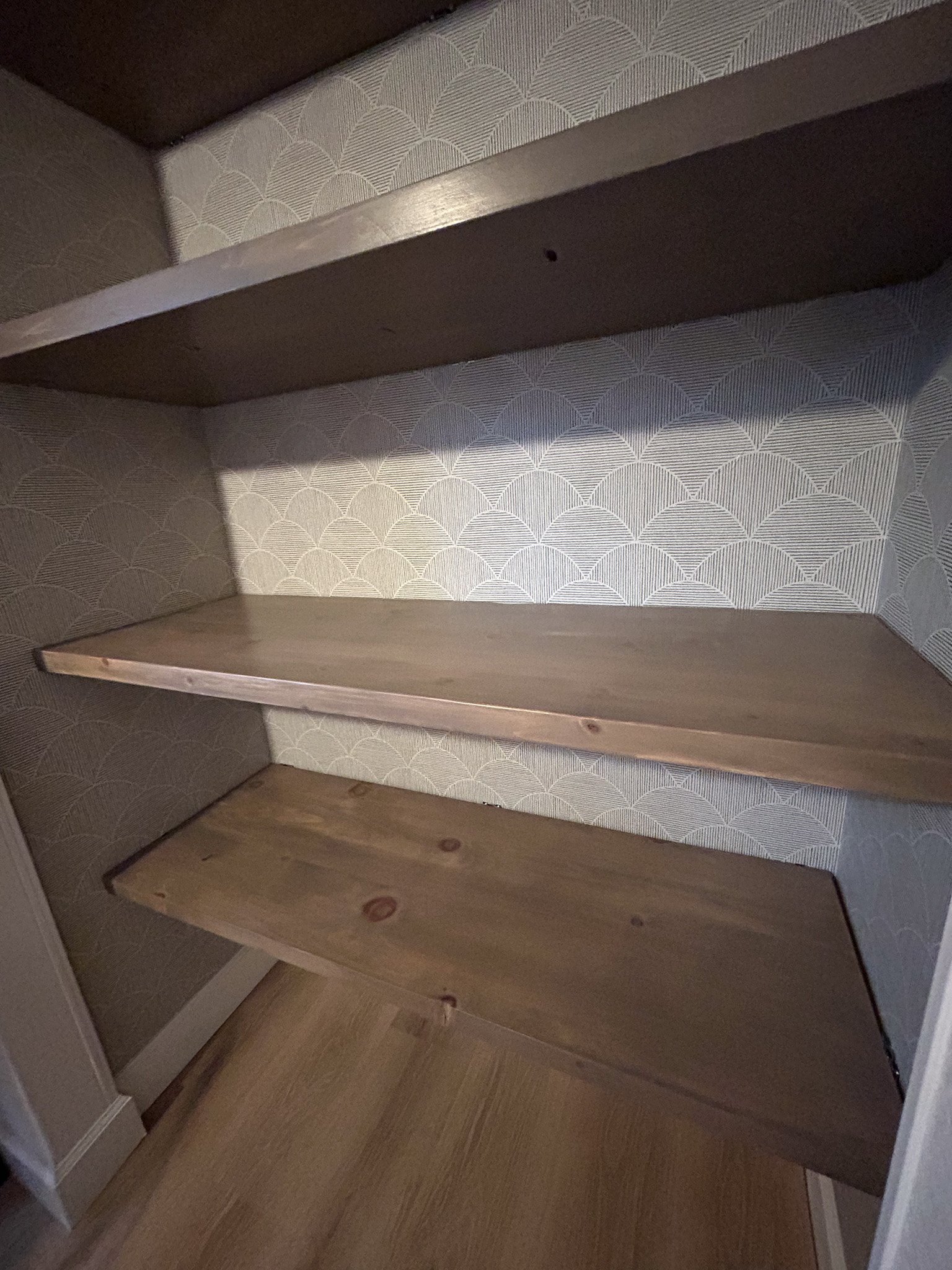 custom floating shelves built by HUGE Handyman in San Diego