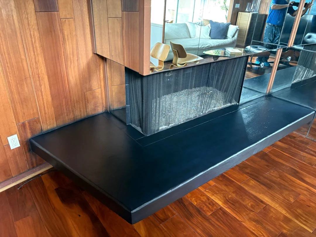 indoor bench painted black by HUGE Handyman in San Diego