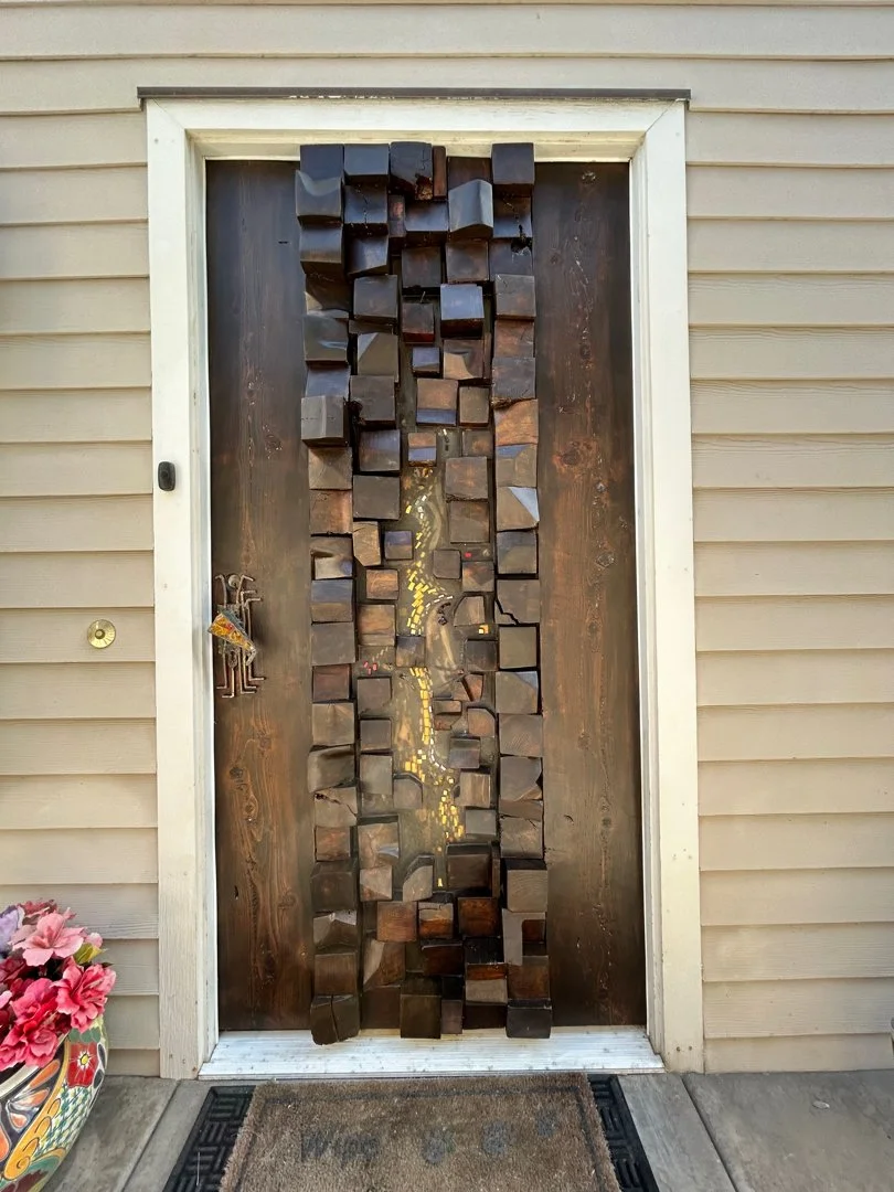 exterior wooden door re-stained by HUGE Handyman in San Diego