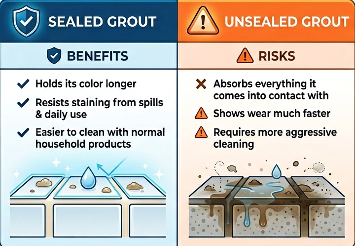 Sealed vs. unsealed grout (and why it matters)