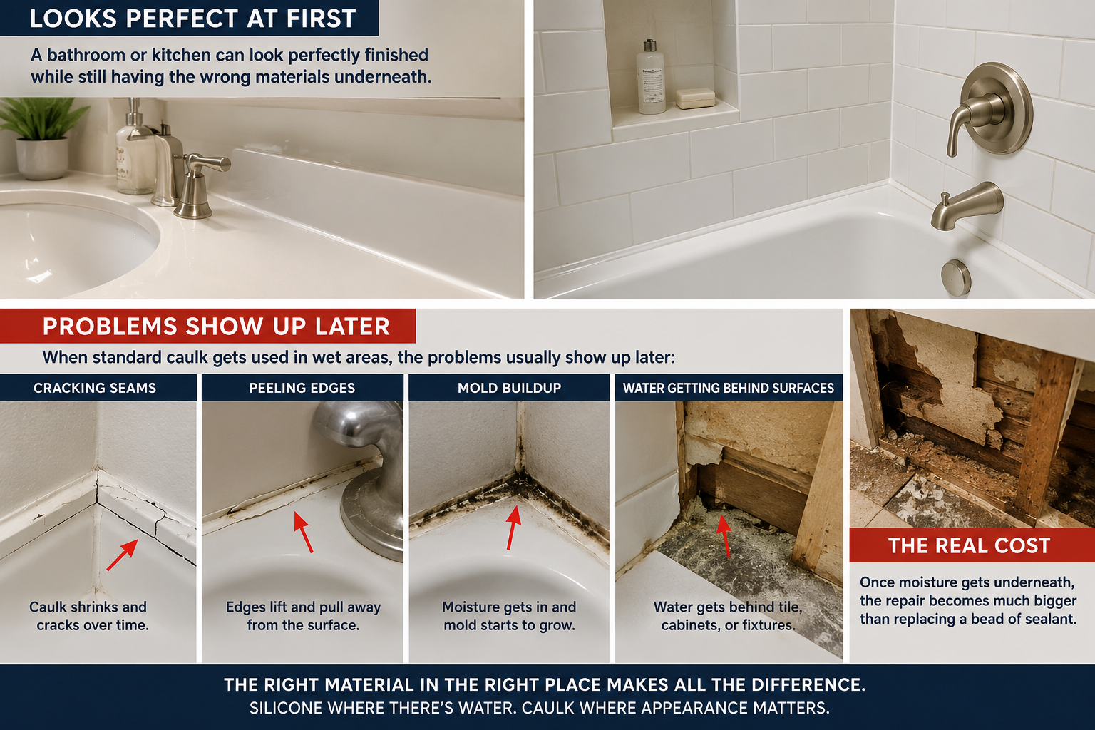 Caulk vs. Silicone: The difference most homeowners in san diego miss