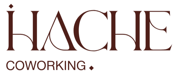 Logo de HACHE Coworking, en el centro de Logroño, en color corporativo oscuro