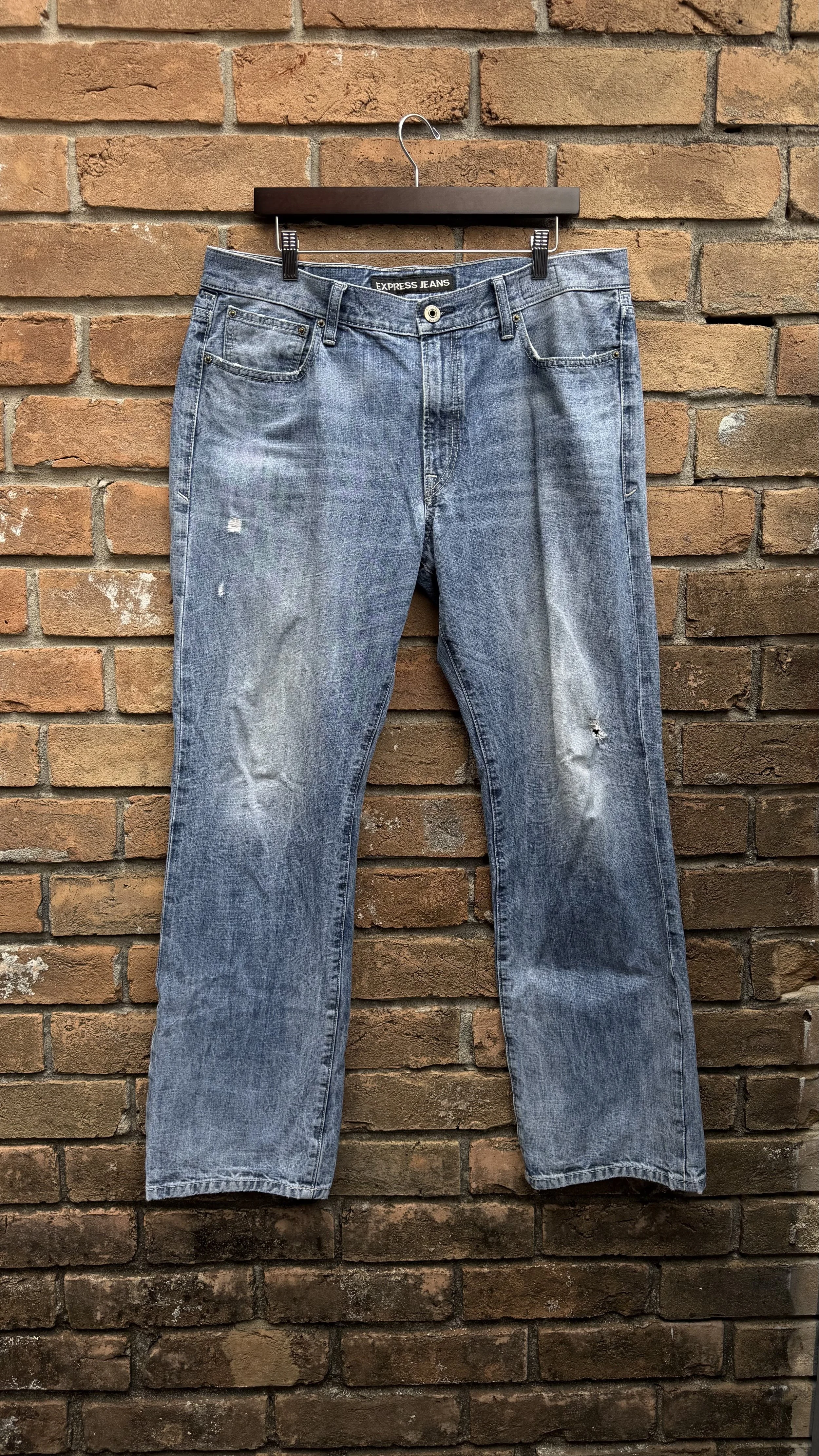 Express lightwash bootcut jeans
