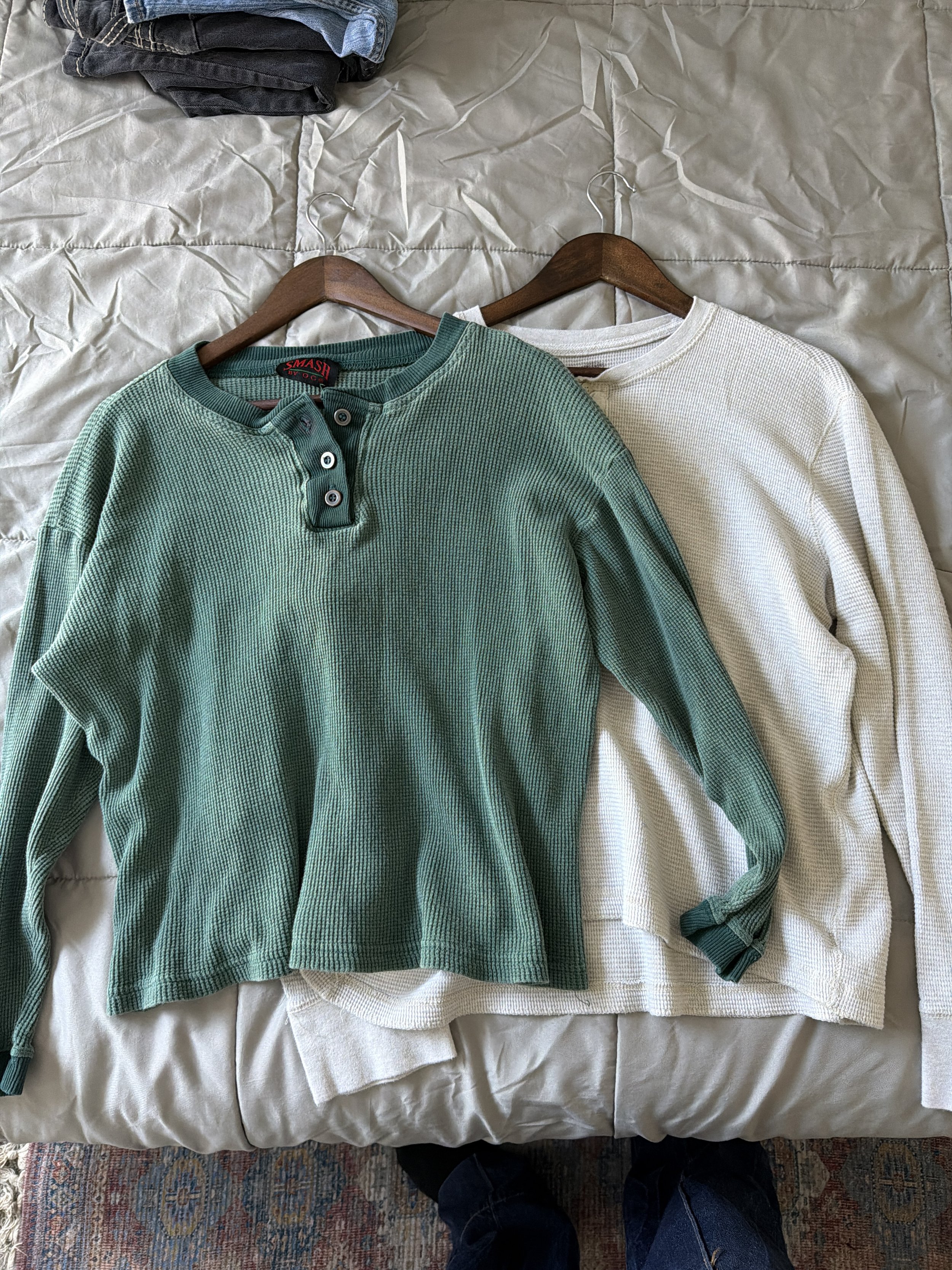 Longsleeve Henley waffle shirts