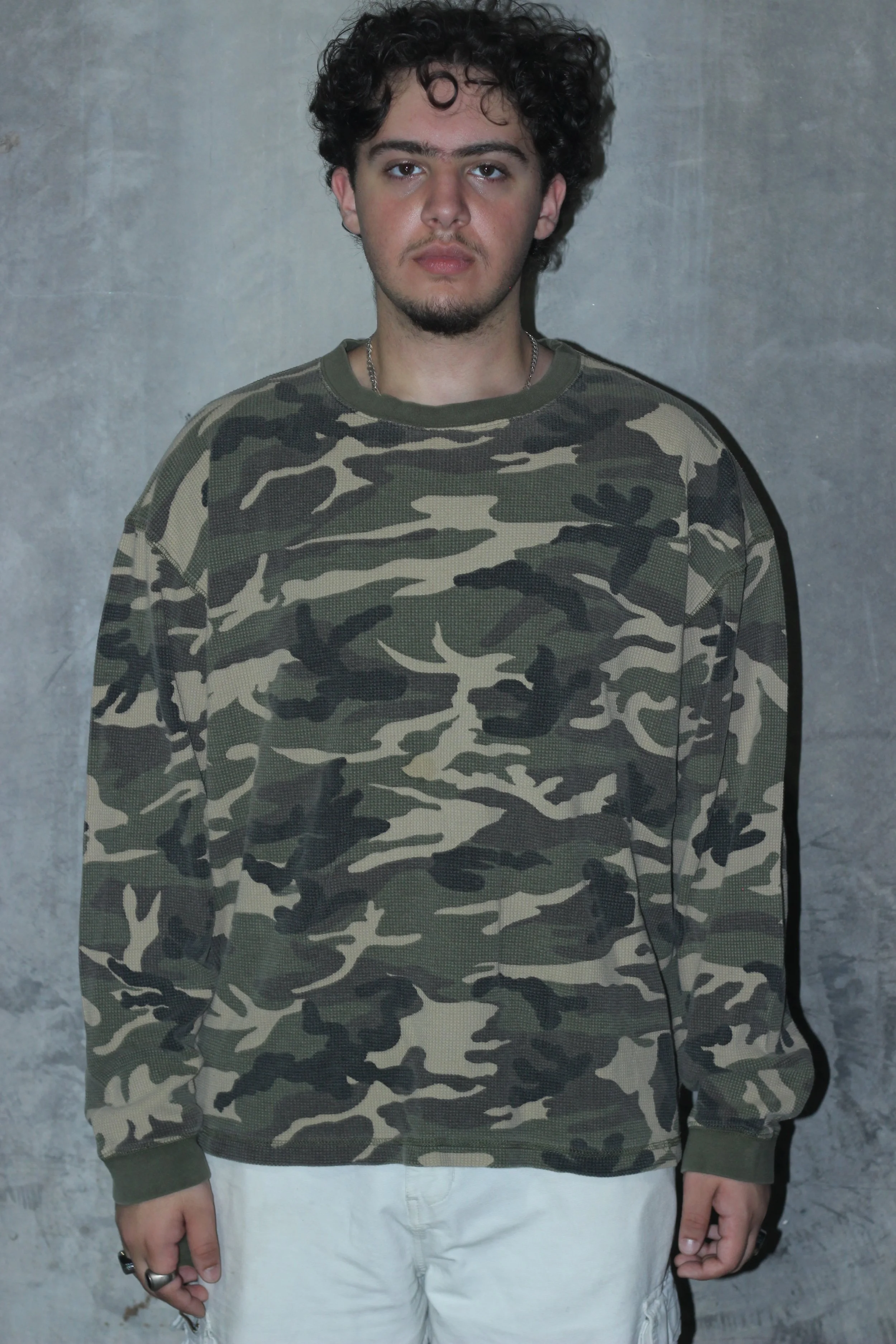 Military style waffle tee