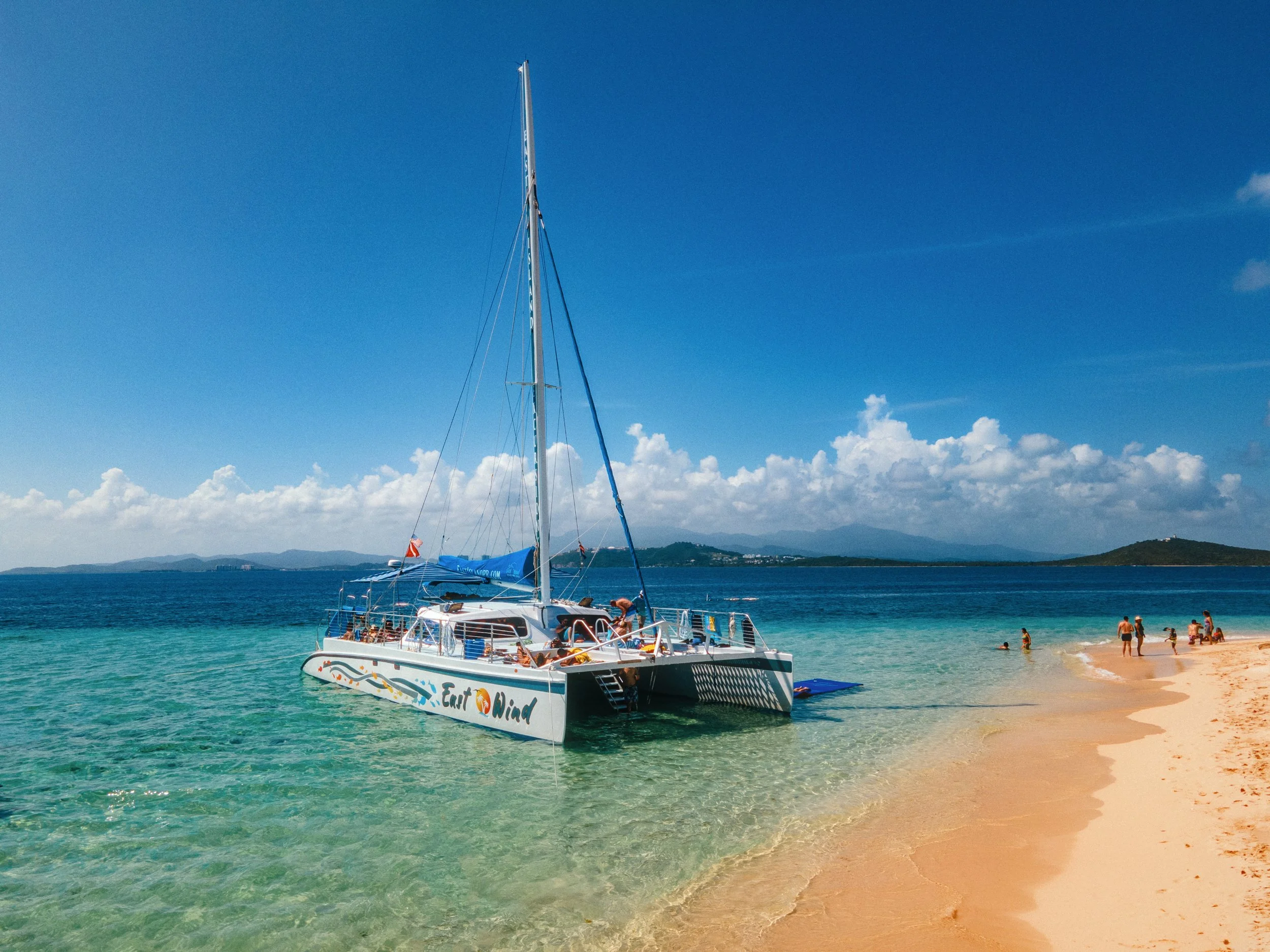 Private boat excursion to Icacos Island Puerto Rico with clear water