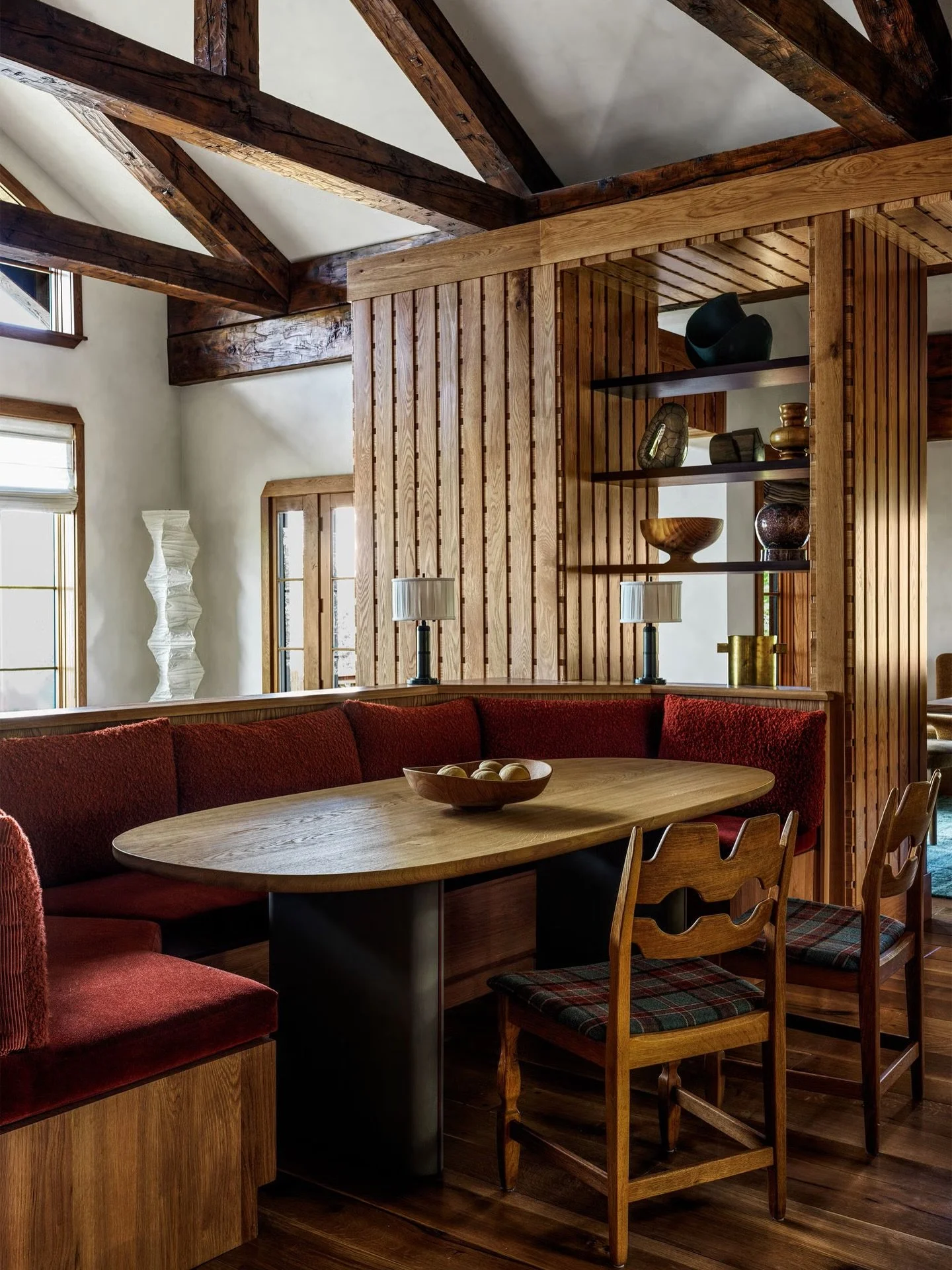 Mixing wood tones is something a lot of people are afraid of. This is a good example of why you don&rsquo;t need to be. The variation is what makes it feel real and lived in. This home is so incredibly rich in texture and material, but it never tips 