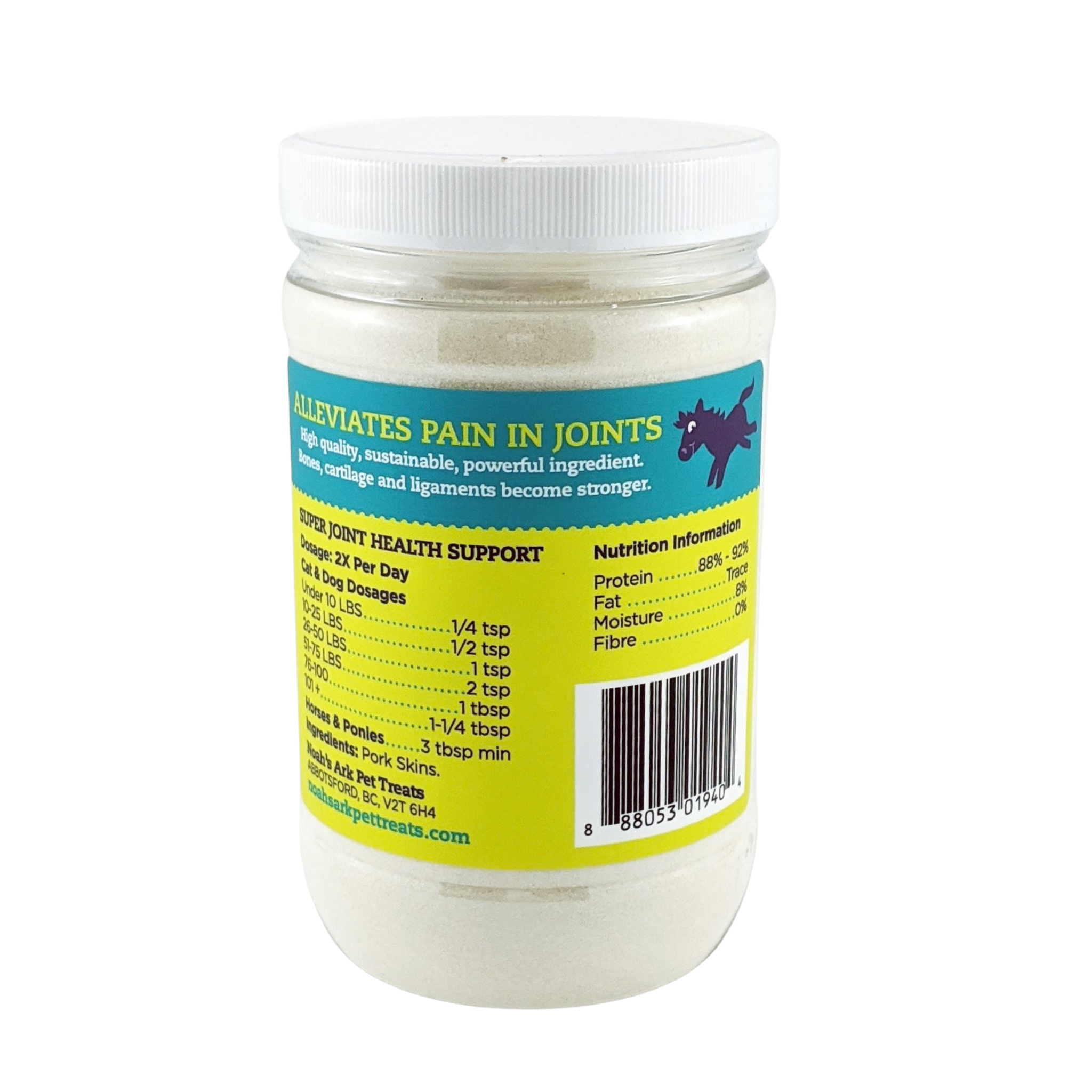 collagen for pets back of package