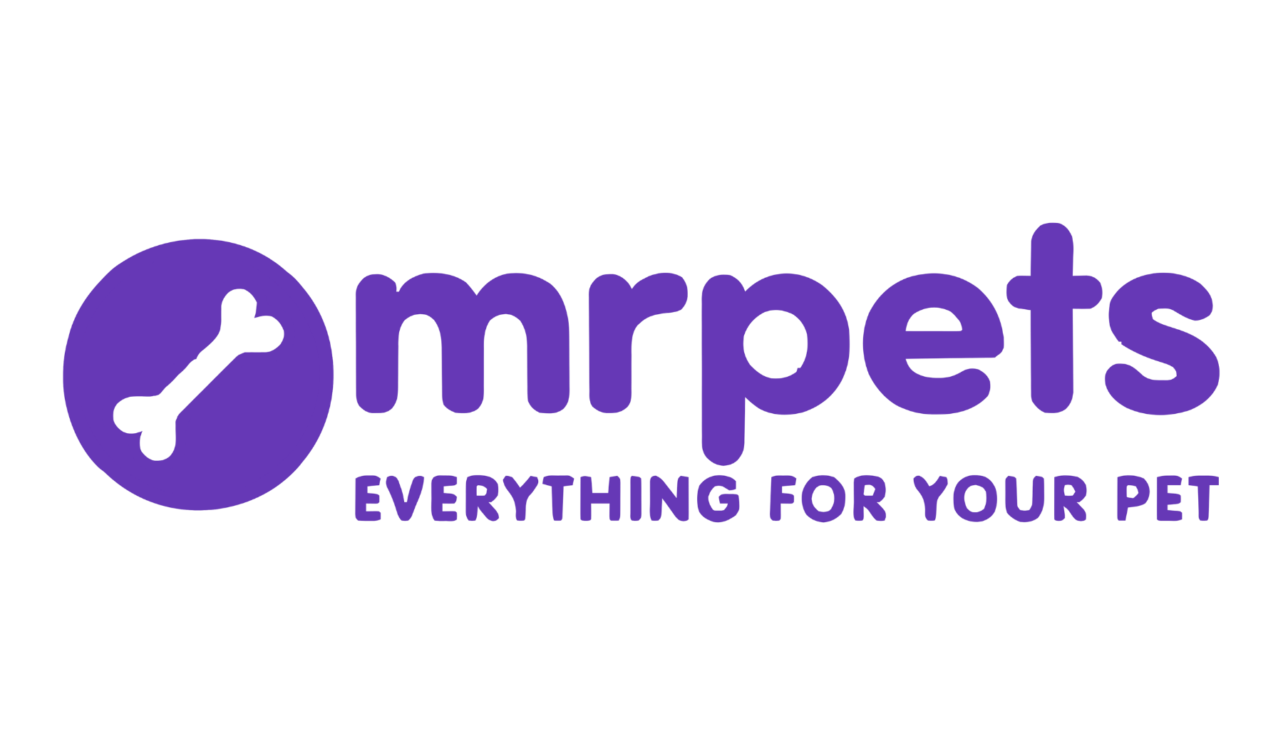 Logo for Mr Pets with a purple circle containing a wrench icon, and the words "mr pets" in purple, below which it says "EVERYTHING FOR YOUR PET" in purple.