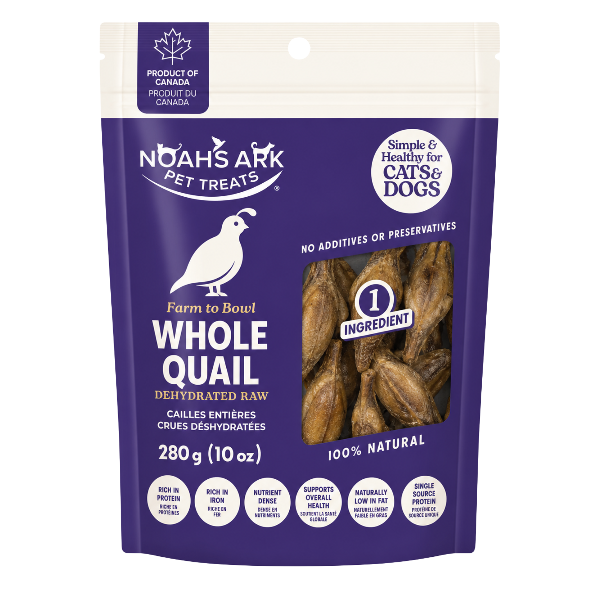 Quail, Whole Bird (Dehydrated)