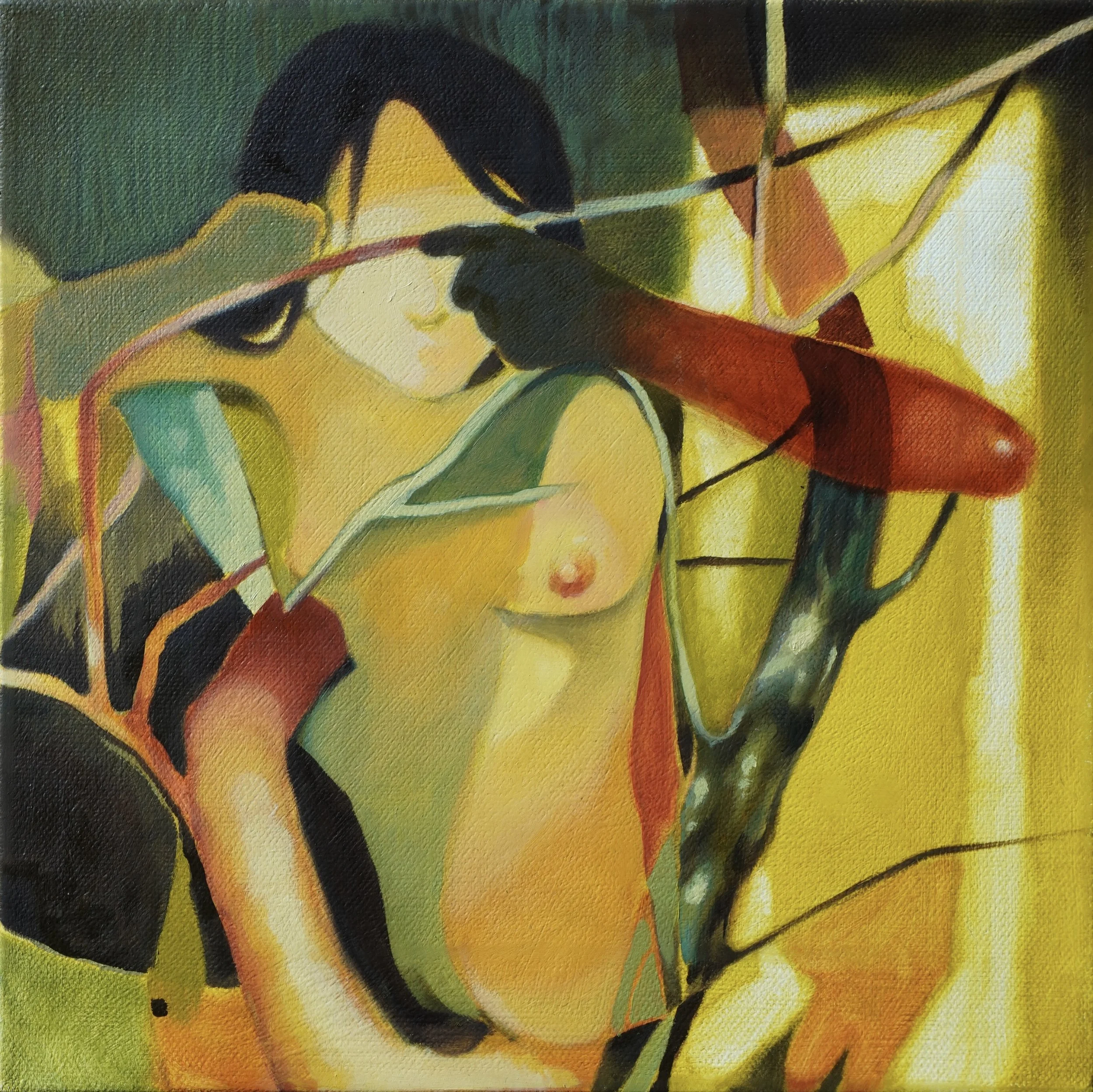"Huesped" 10x10" Oil on canvas. 2026