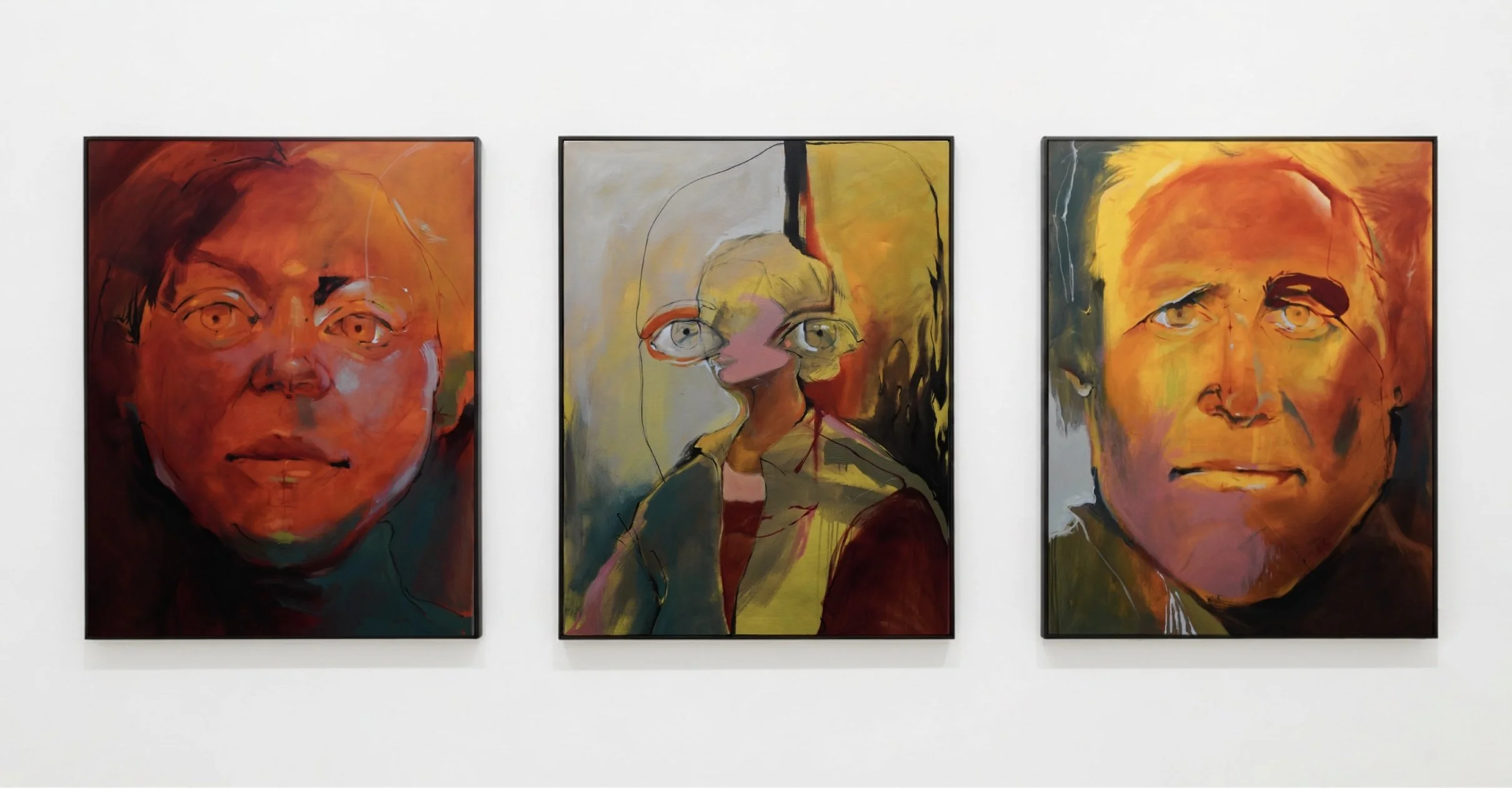 "Analysis of Parental Relationships" (Triptych) 48x36" each. Oil on canvas. 2026