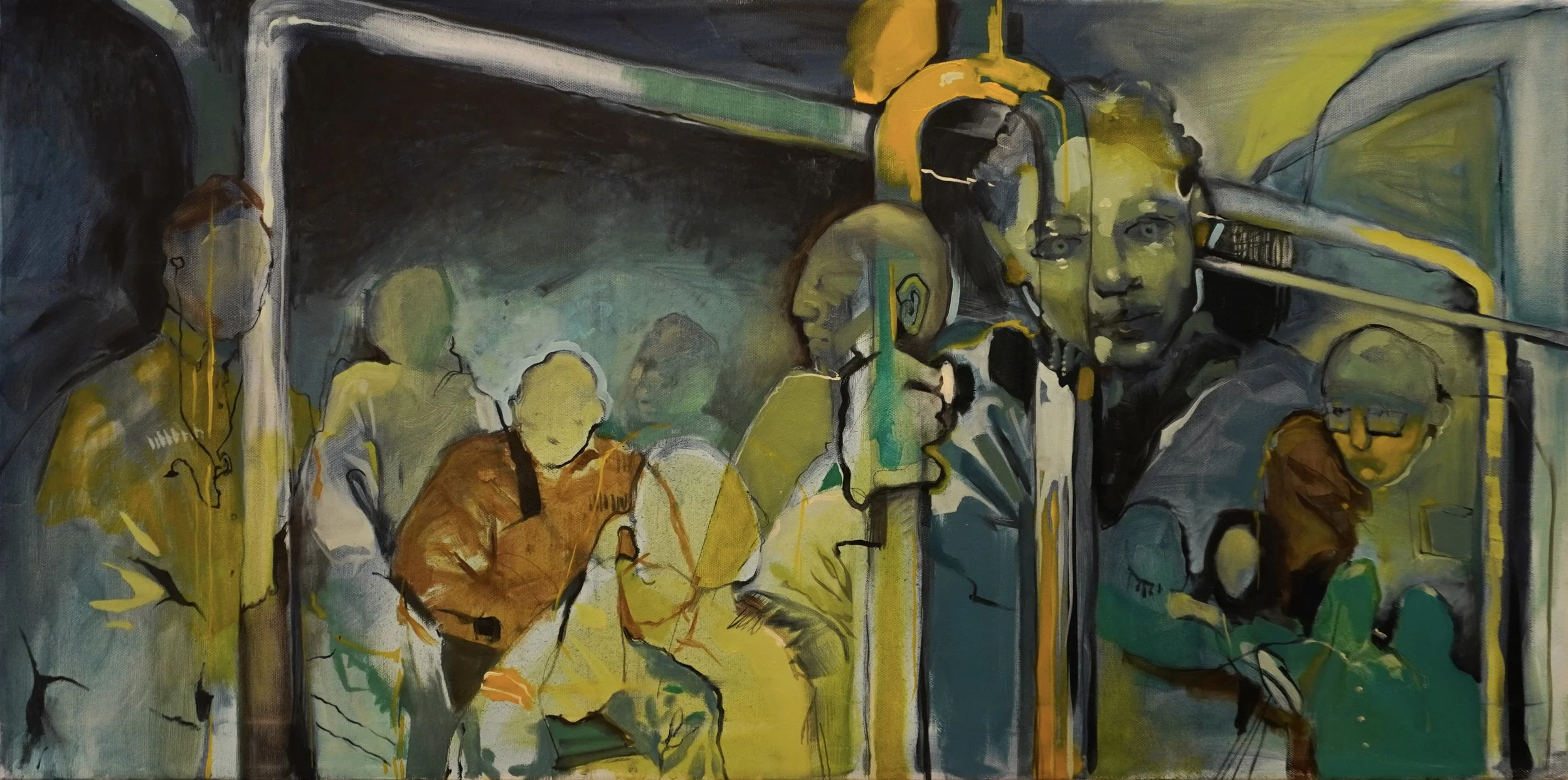 "L Train" 18x36" Oil on canvas. 2025