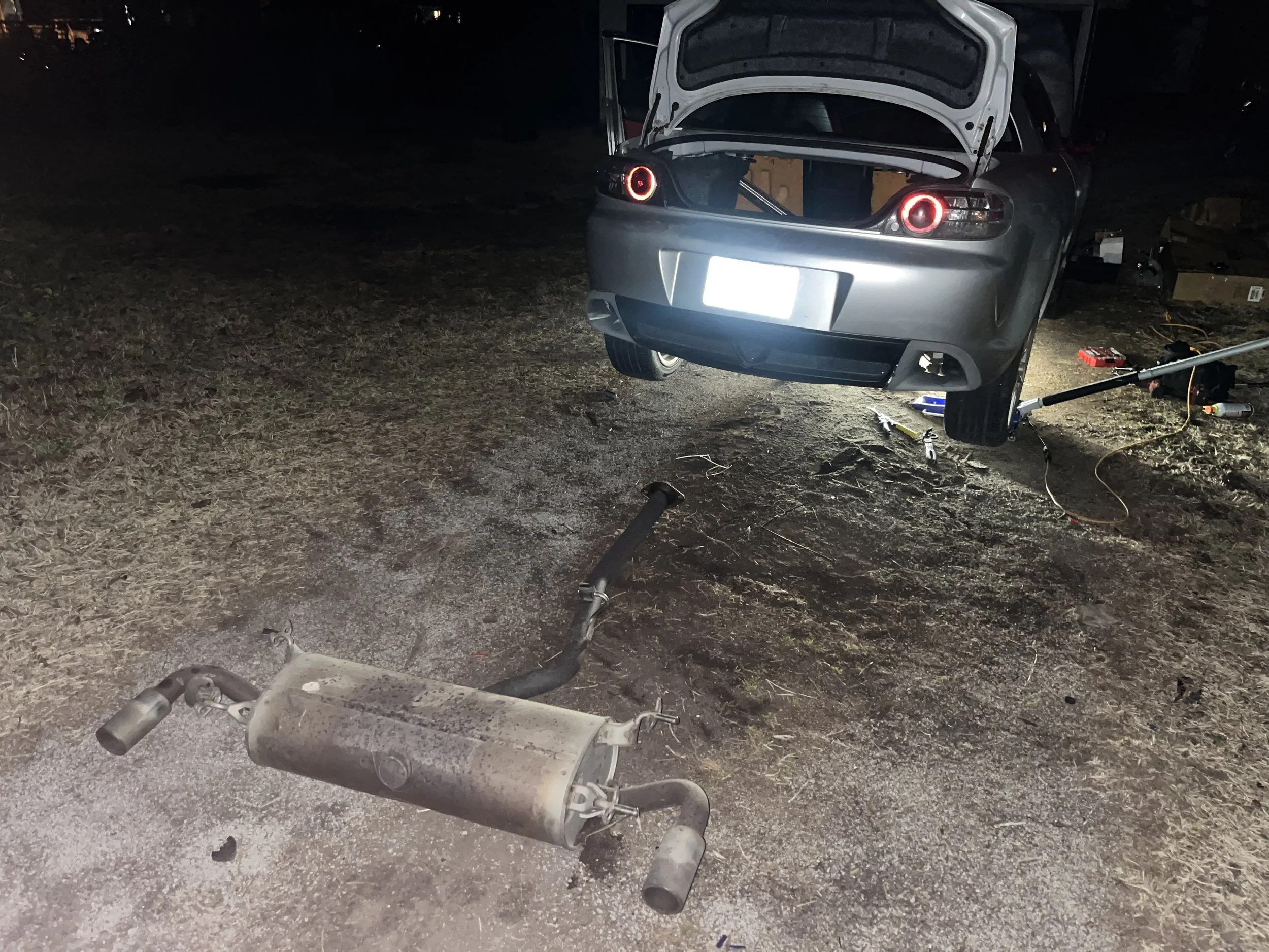 new exhaust installation on customers rx8