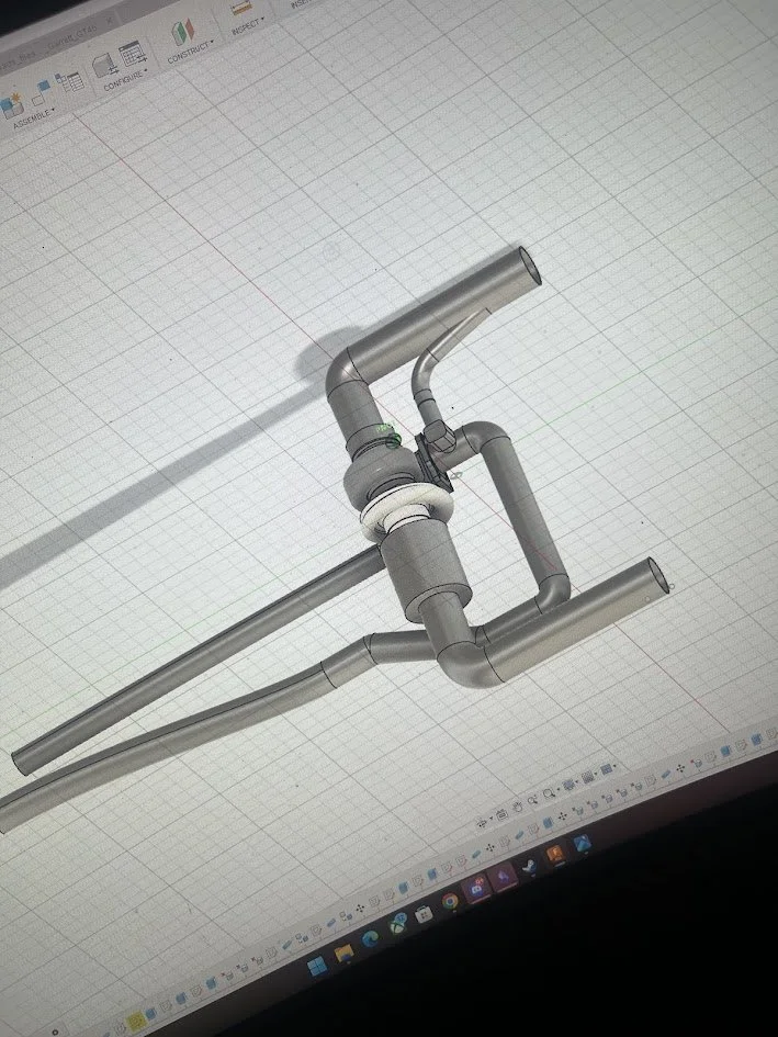 Mock up remote mounted turbo setup 