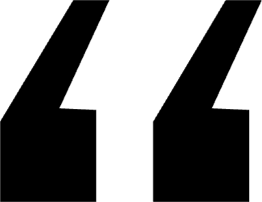 Black quotation marks on a white background.