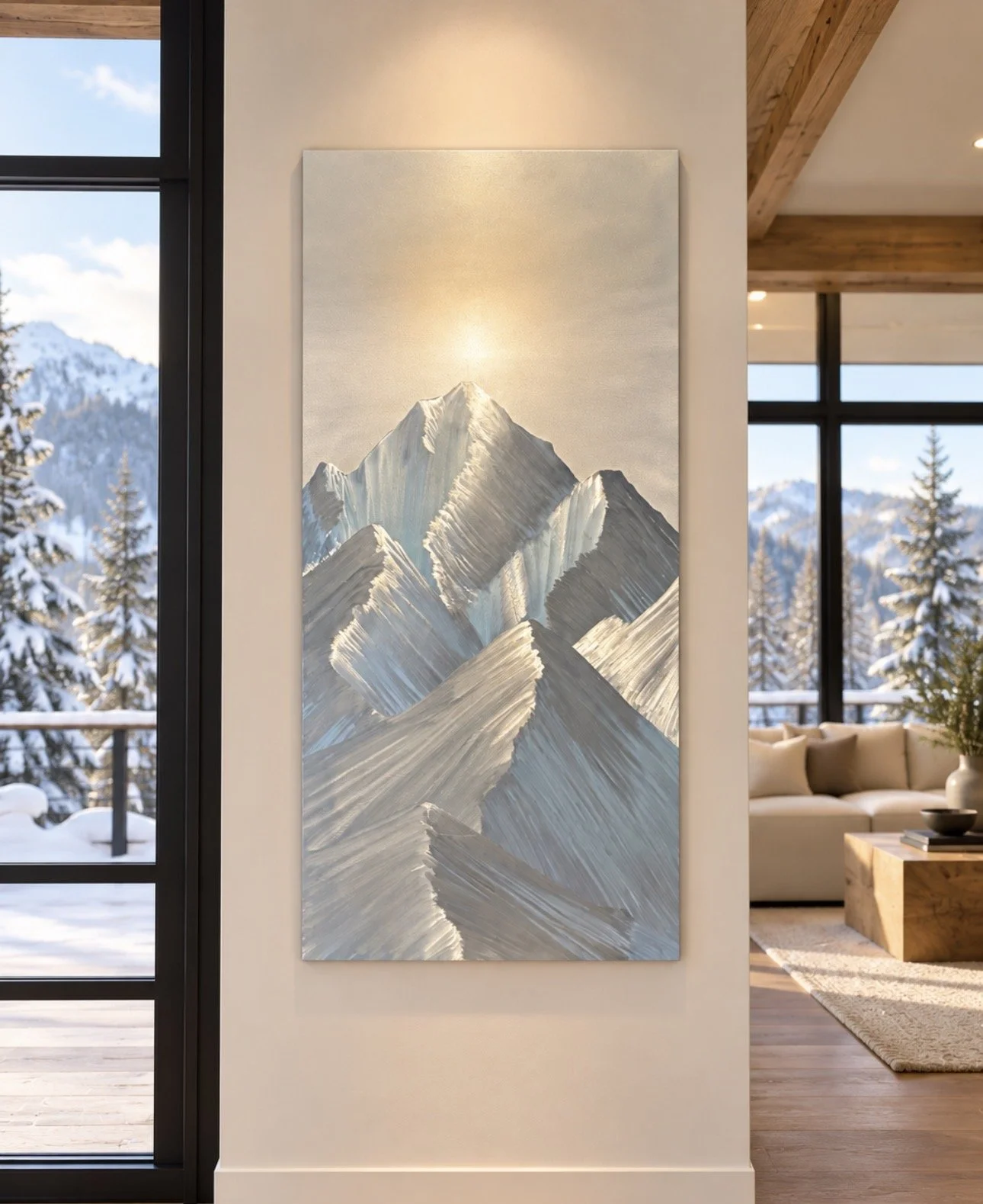 BEYOND THE RIDGE  Hand-ground aluminum 24″ W × 48½″ H