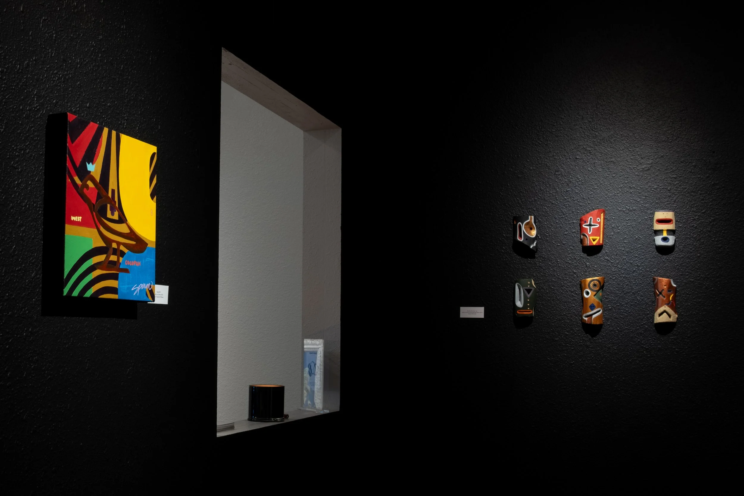 "Nest/2049" Painting by Malachi Sparrow Williams; "The First Ten, 1-6" by Chase R. McCurdy
