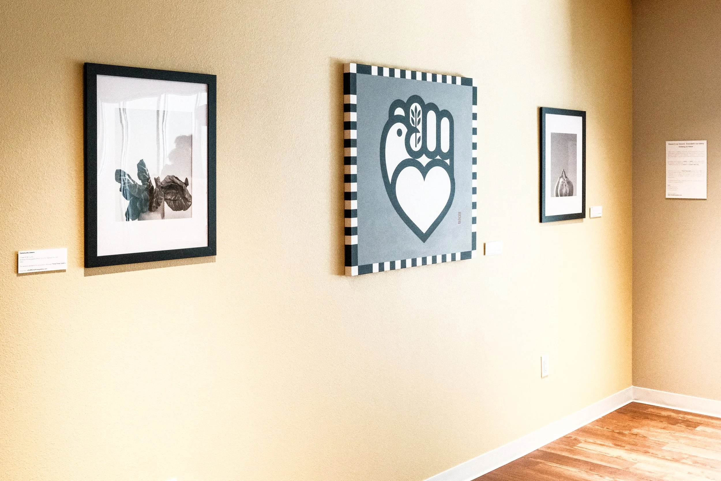 (L to R) "Community Greens" by CM; "Unity" by Iandry; "Nourishment" by CM