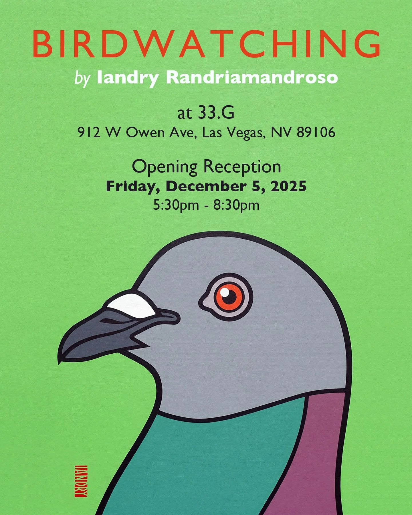 Save the date!

BIRDWATCHING by @iandryrex 

Opening reception
Friday, December 5th, 2025
5:30PM - 8:30PM

💫

#33G #IANDRY #BIRDWATCHING