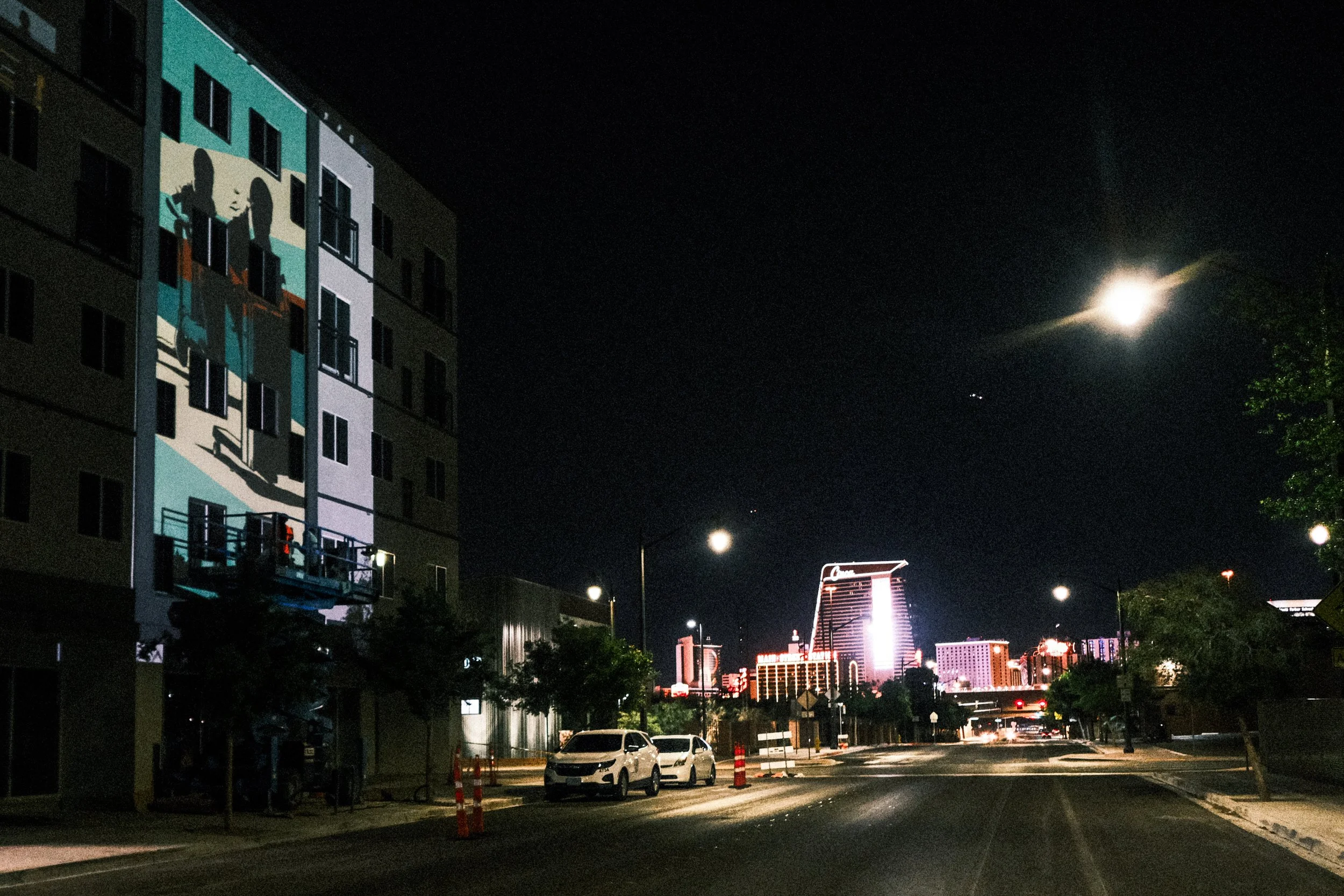 Prepping the "PAST" with a view of downtown LV, photograph by CM
